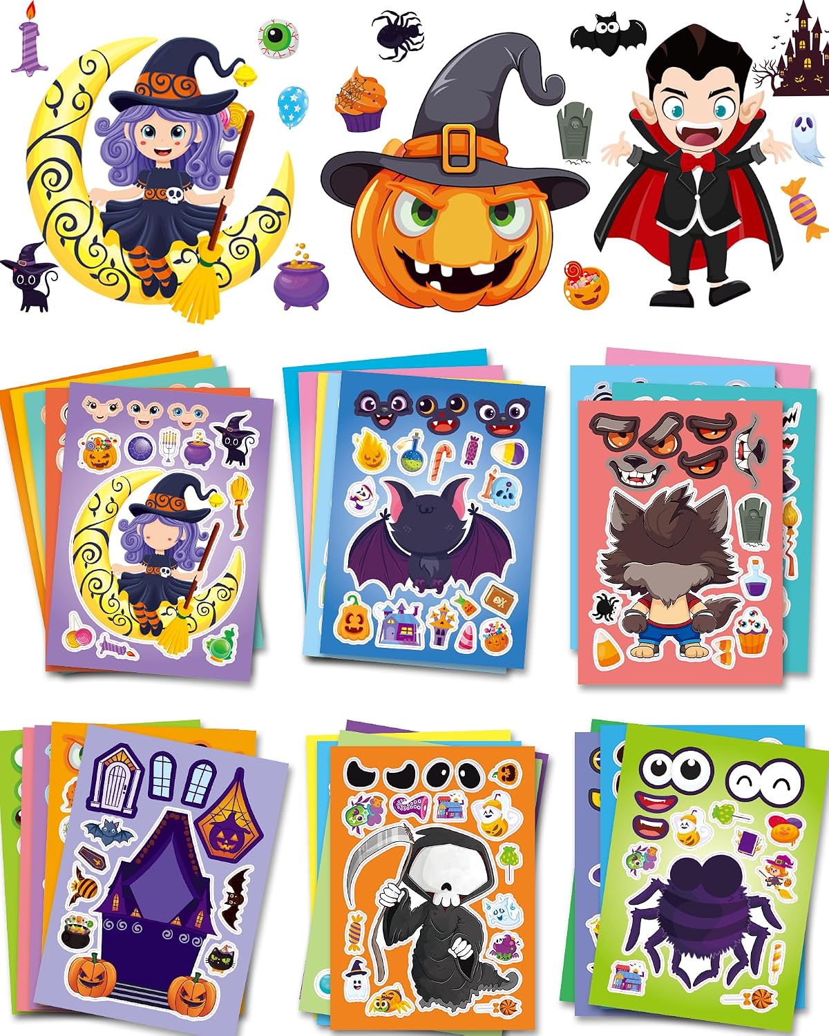 Thumbnail 6 de ACCUEILL Halloween Pumpkin Stickers, 26 Sheets