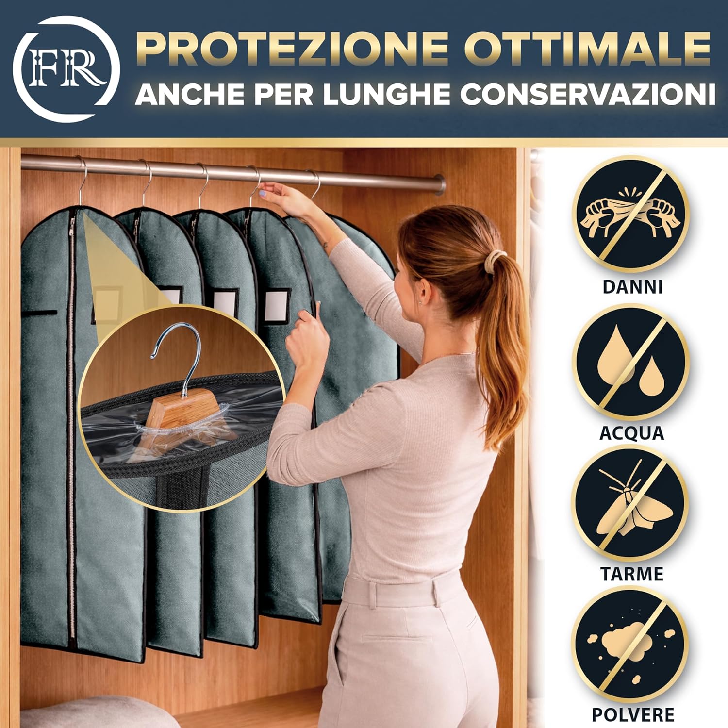 Thumbnail 5 de FiRiO Borsa Porta Abiti da Viaggio Pieghevole 100x60 cm – Alta Qualità e Protezione Garantita