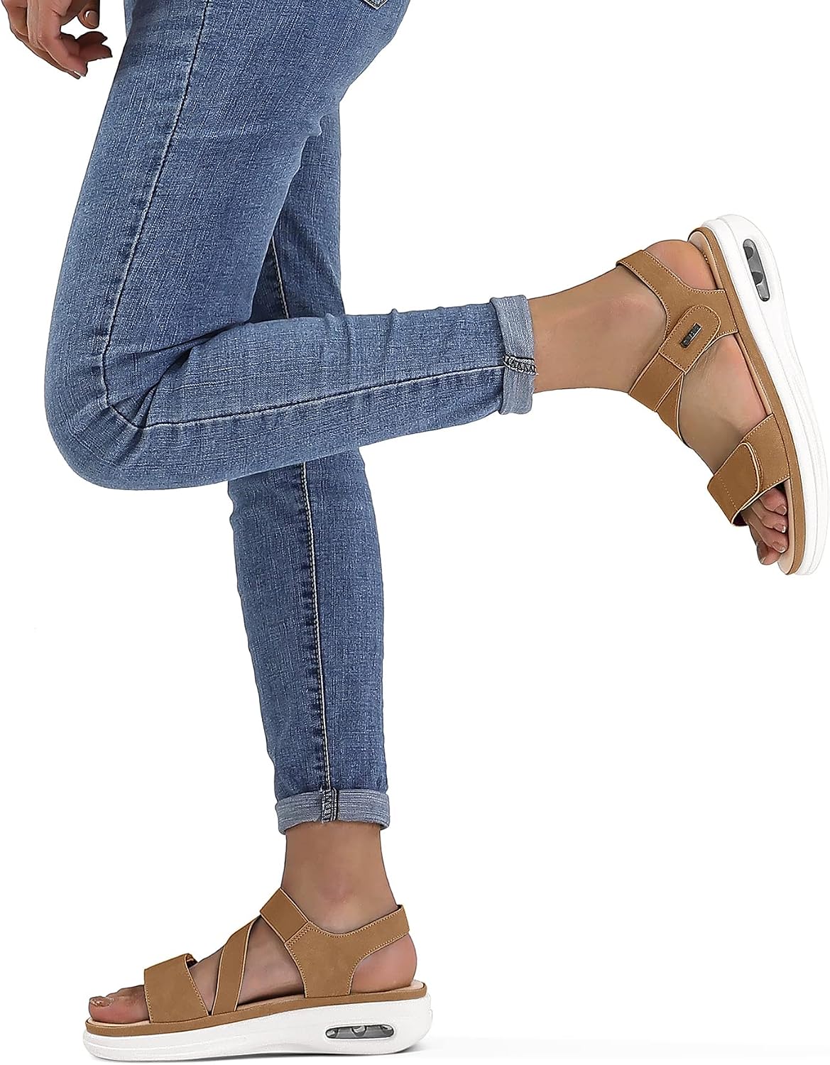 Detalle de mysoft Women's Summer Walking Sandals with Air Cushion and Ankle Strap