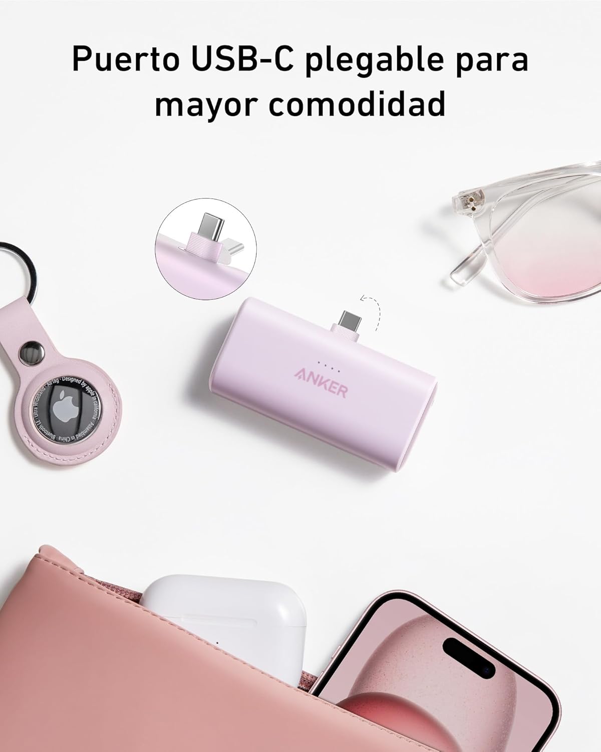 Detalle de Anker Nano Powerbank 5000mAh⚡USB-C, Compatible con iPhone, Samsung y más