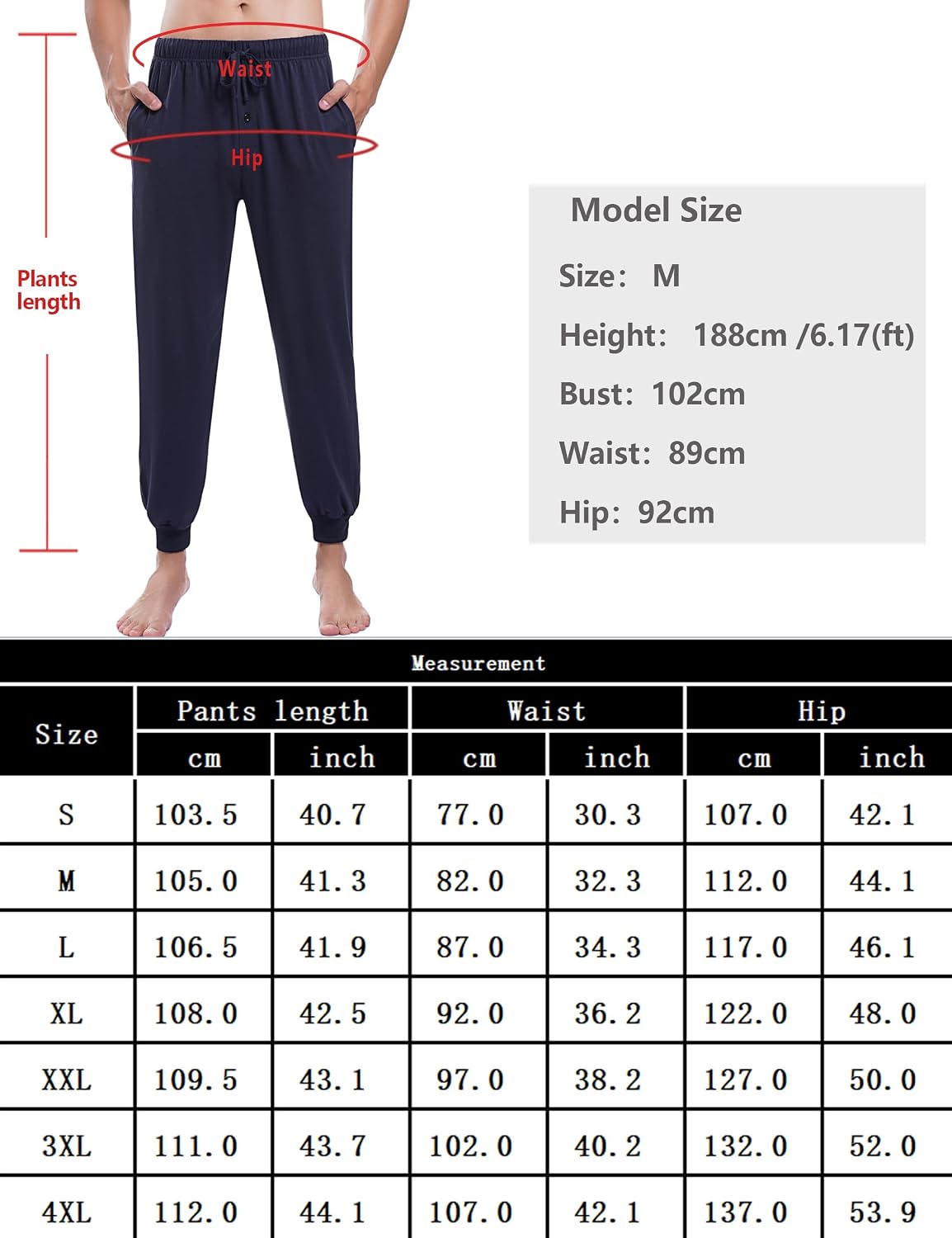 Detalle 1 de Schlafanzughose Herren mit 65% Polyester