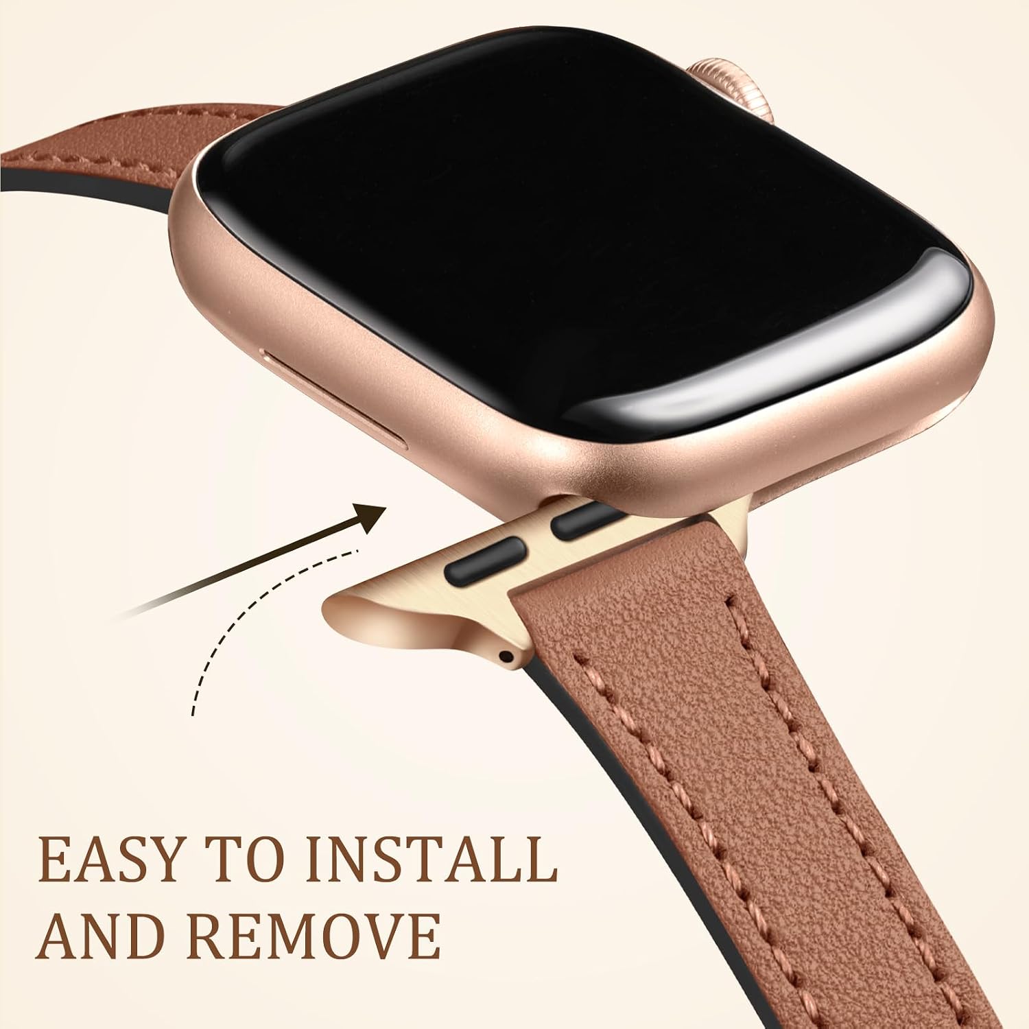 Detalle de Charlam Leather Watch Band, Genuine Leather
