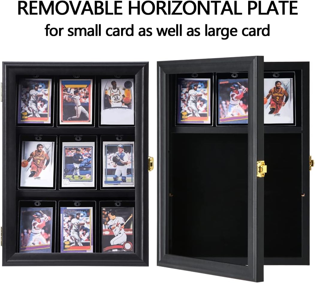 Detalle de VERANI 001 Baseball Card Display Case, Lockable Wall Cabinet with UV-Resistant Acrylic