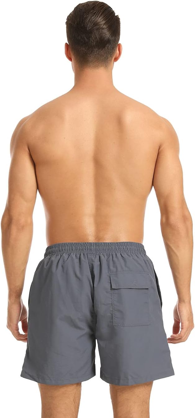 Detalle de JustSun Badehose Herren: Schnelltrocknende Boardshorts mit Mesh-Innenfutter und verstellbarem Tunnelzug