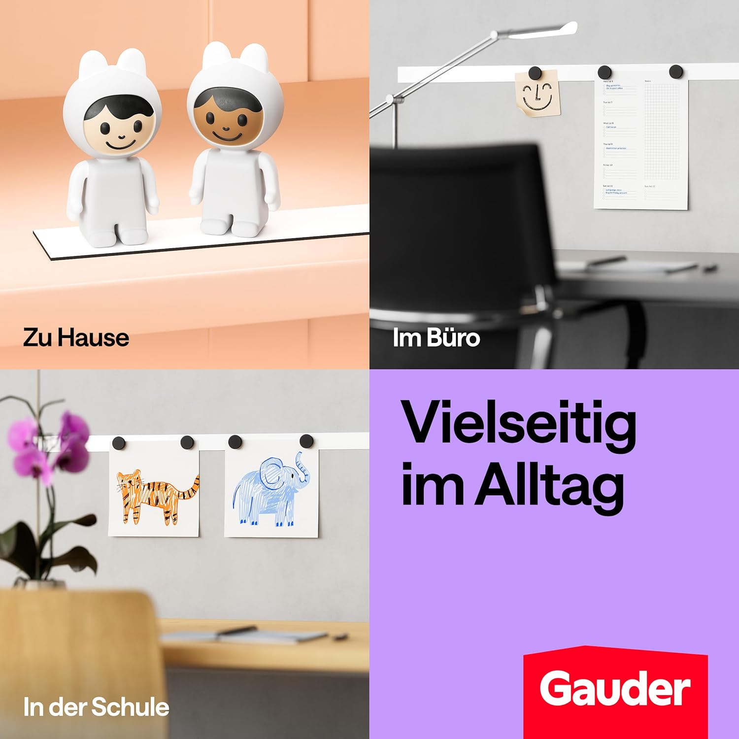 Thumbnail 3 de GAUDER Metallband selbstklebend – Ferroband für Tonie-Figuren & Regale, 1 m × 35 mm, weiß