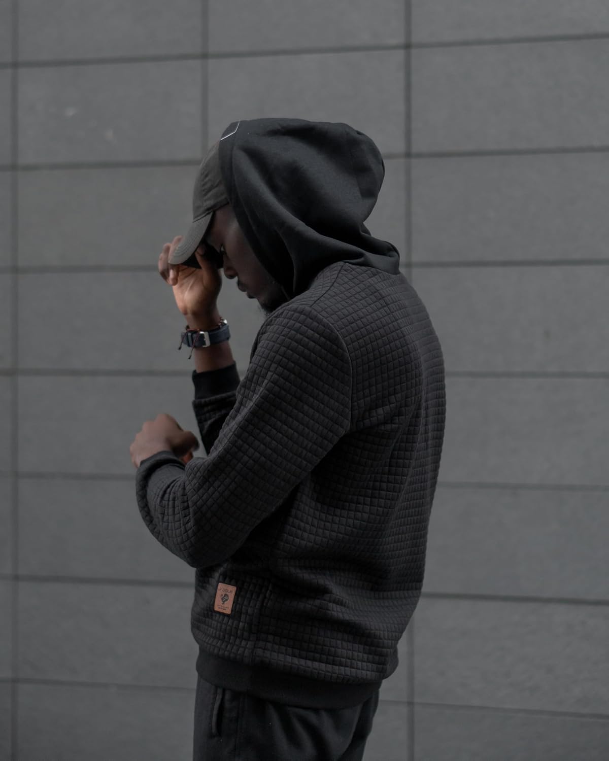 Thumbnail 2 de COOFANDY Waffle Knit Hooded Sweatshirt Pullover