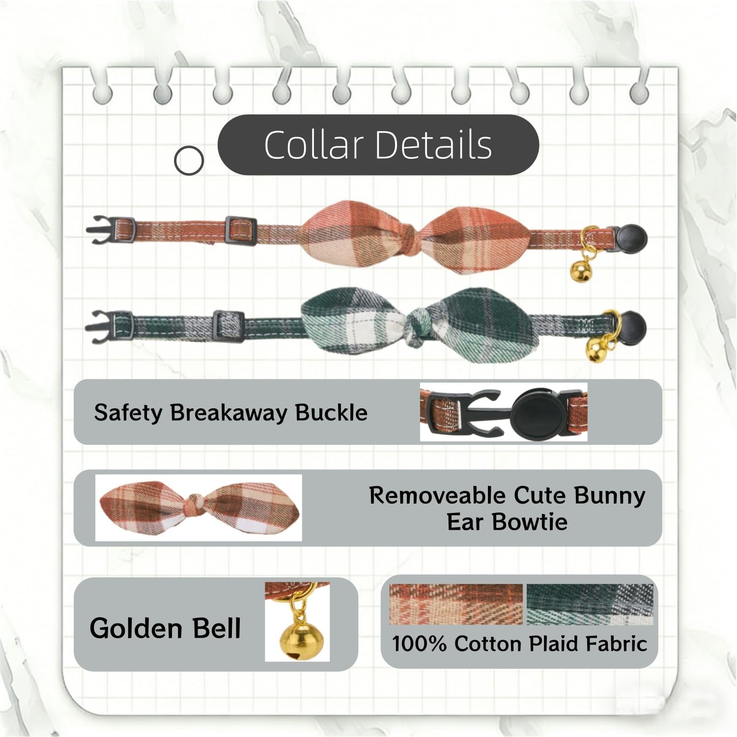 Thumbnail 5 de Cat Collars Cotton Handtie Bunny Bow
