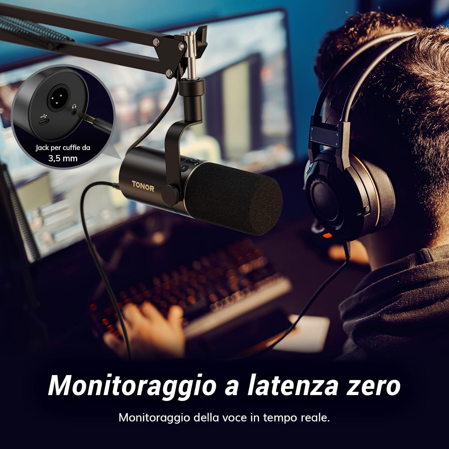 Detalle 2 de TONOR TD510+ Mic Dinamico USB/XLR per Podcast