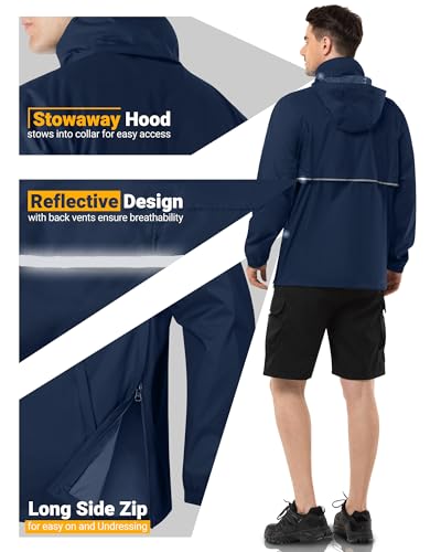 Detalle 2 de Outdoor Ventures Men’s Waterproof Packable Pullover Rain Jacket