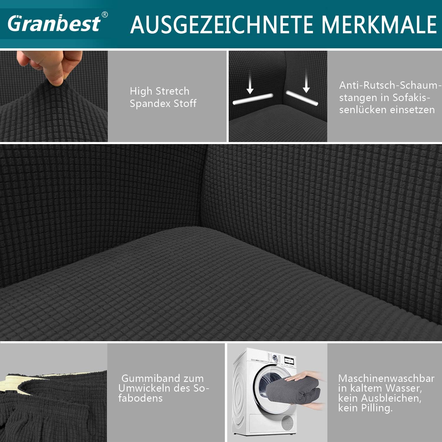 Detalle de Granbest Copridivano elasticizzato 3 posti 🛋