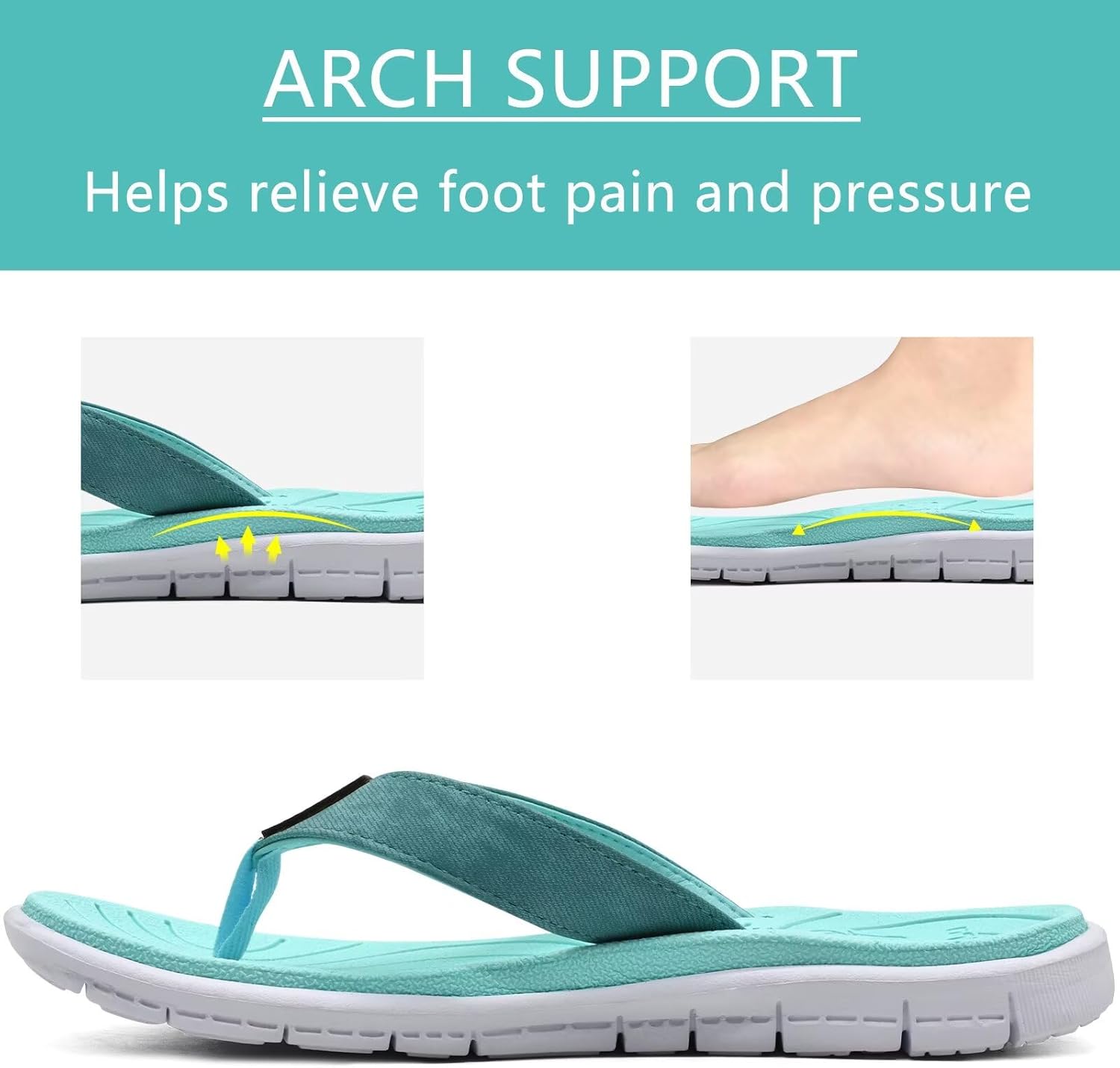 Thumbnail 2 de KuaiLu Womens Casual Flip Flops with Arch Support and Cushioned Sole