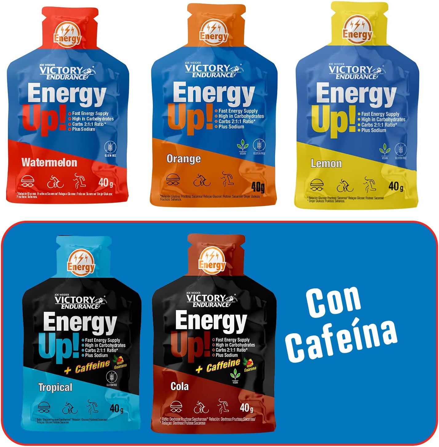 Detalle 2 de Victory Endurance Energy Up Gel Cafeína Mojito 40g x 24 🧃