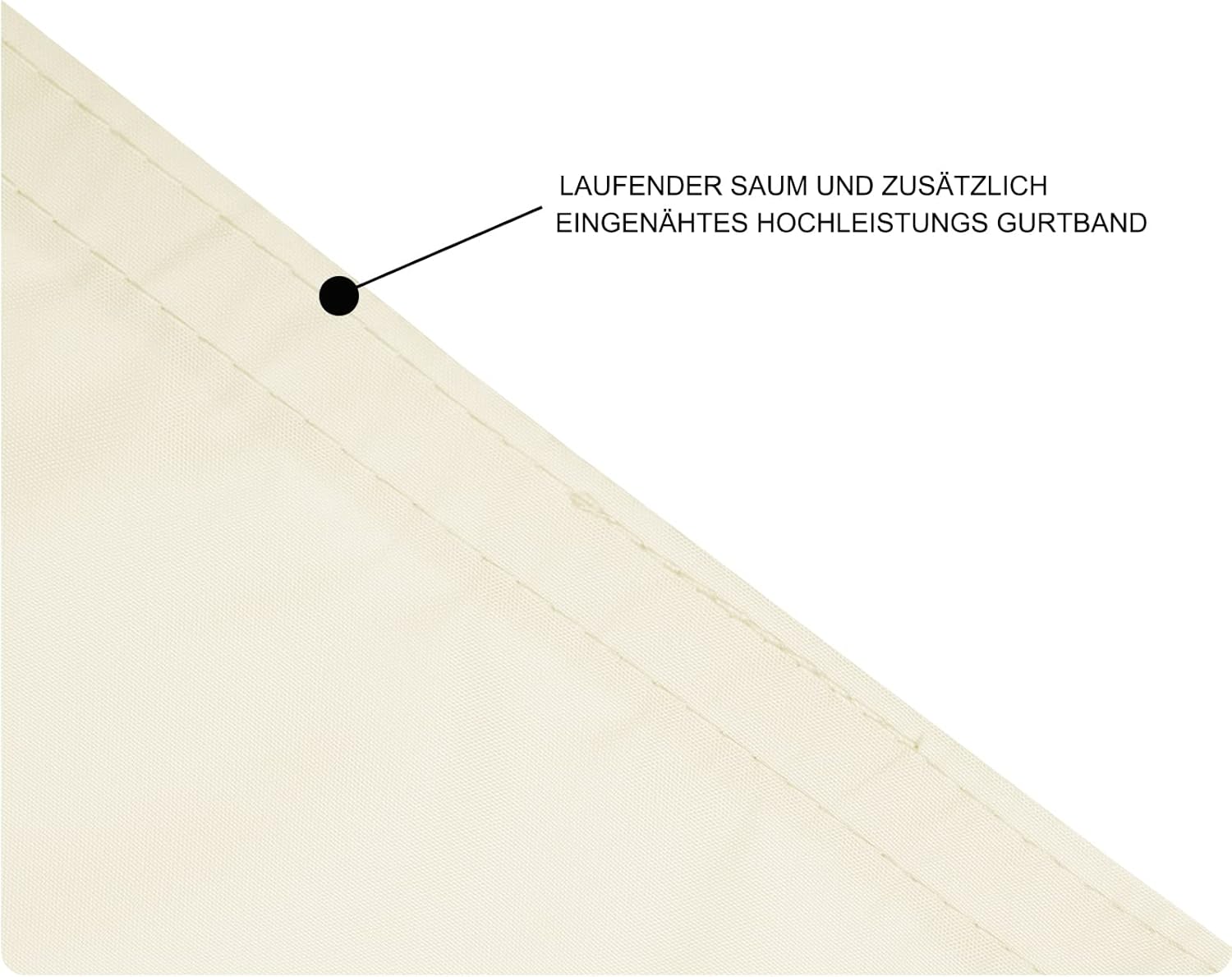 Thumbnail 5 de WOLTU voile d’ombrage triangulaire 3,6x3,6x5,1 m imperméable anti-UV (crème)