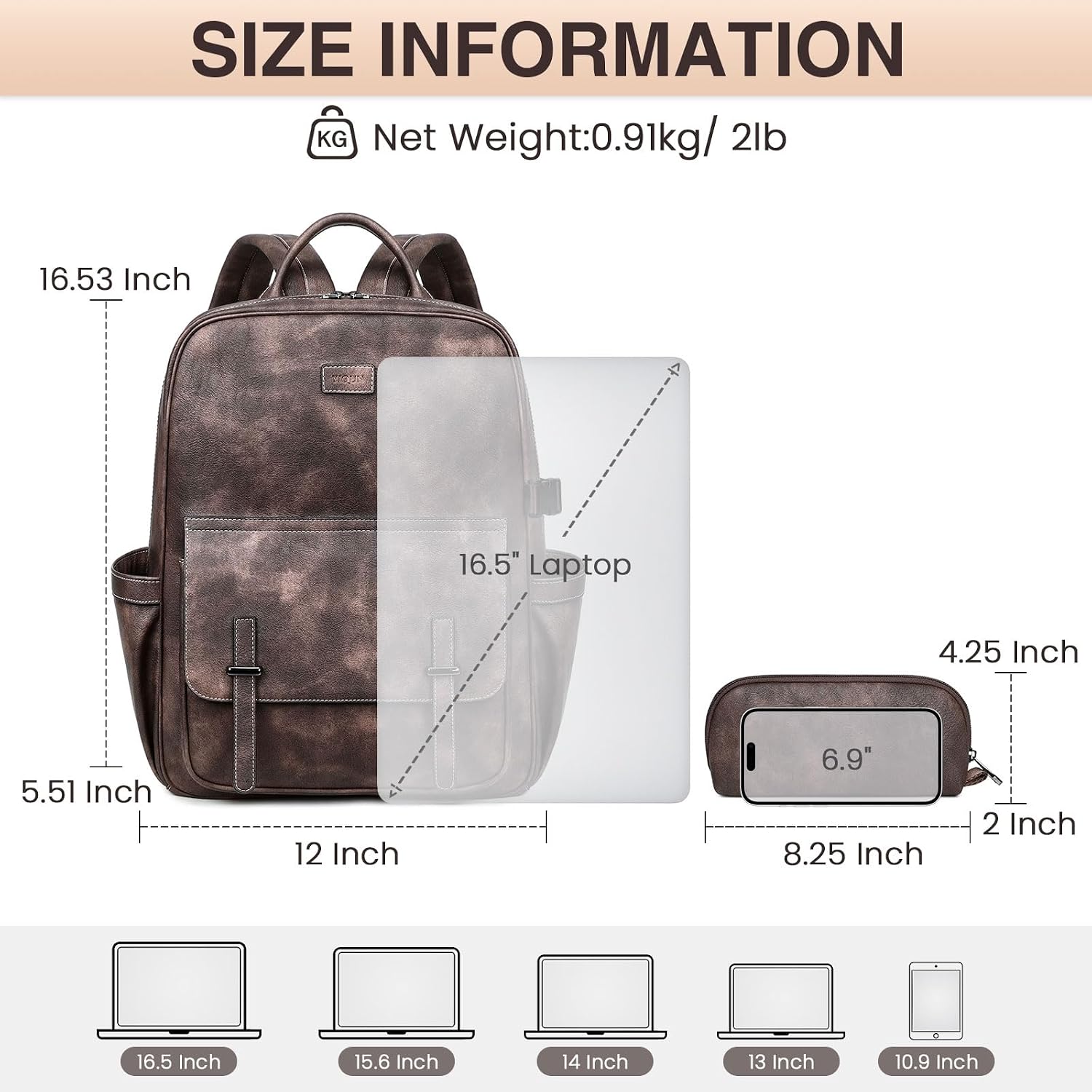 Detalle 2 de YIQUN Laptop Backpack, 15.6-Inch
