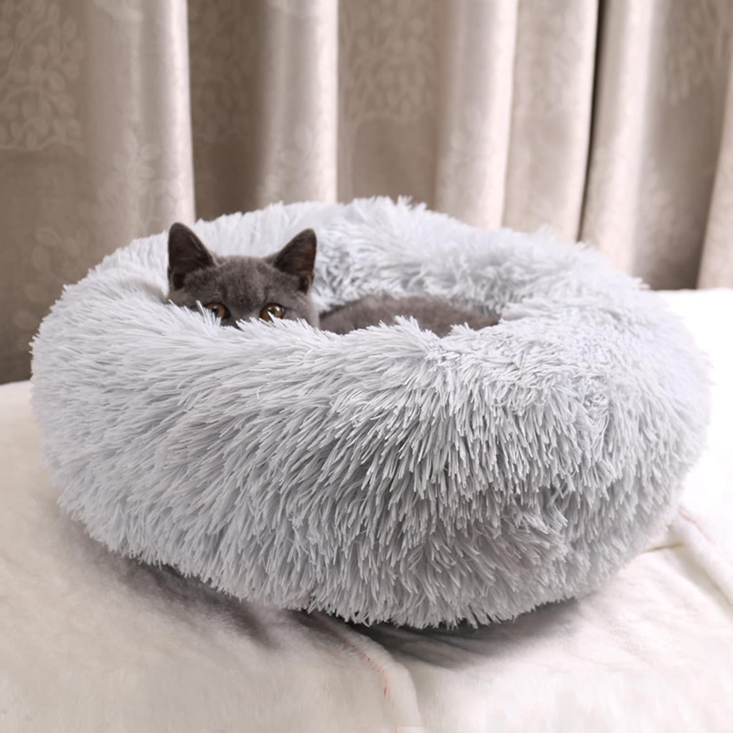 Thumbnail 5 de Enjamoy Plush Donut Dog Bed 50cm