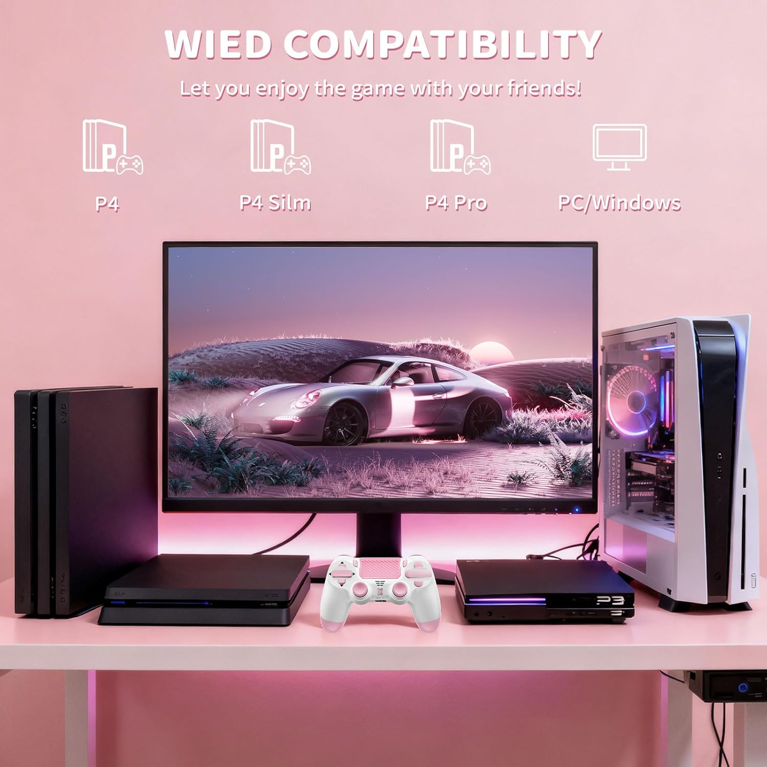 Detalle 2 de Suoxiom Wireless Controller PS-4 mit 1000-mAh-Akku
