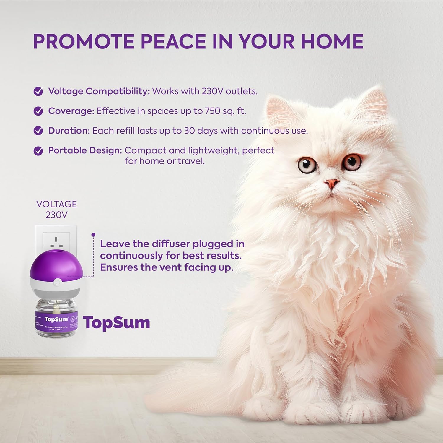 Thumbnail 3 de TopSum Cat Calming Plug-in 2-pack diffuser 🐱