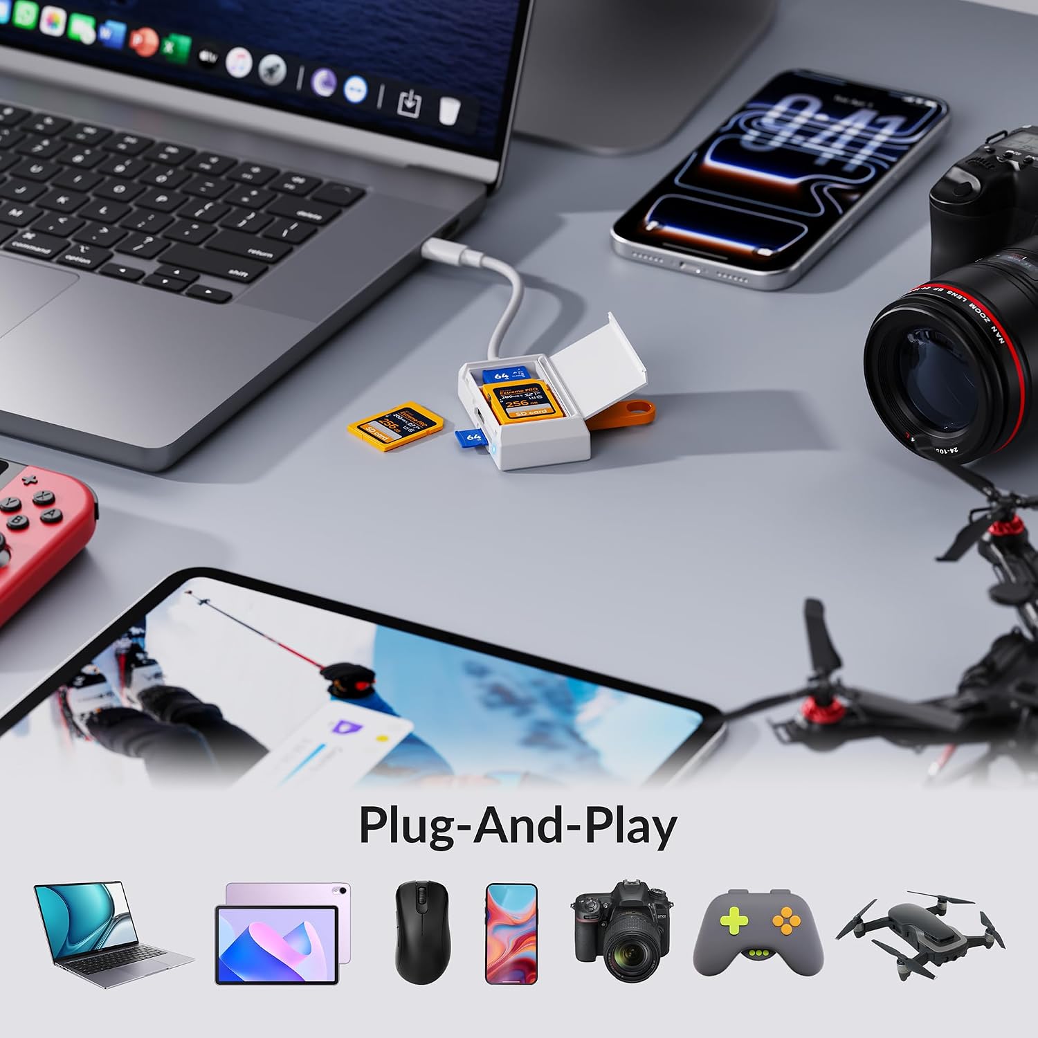 Thumbnail 2 de HOURUNTAIL SD/TF-Kartenleser USB-C Plug & Play