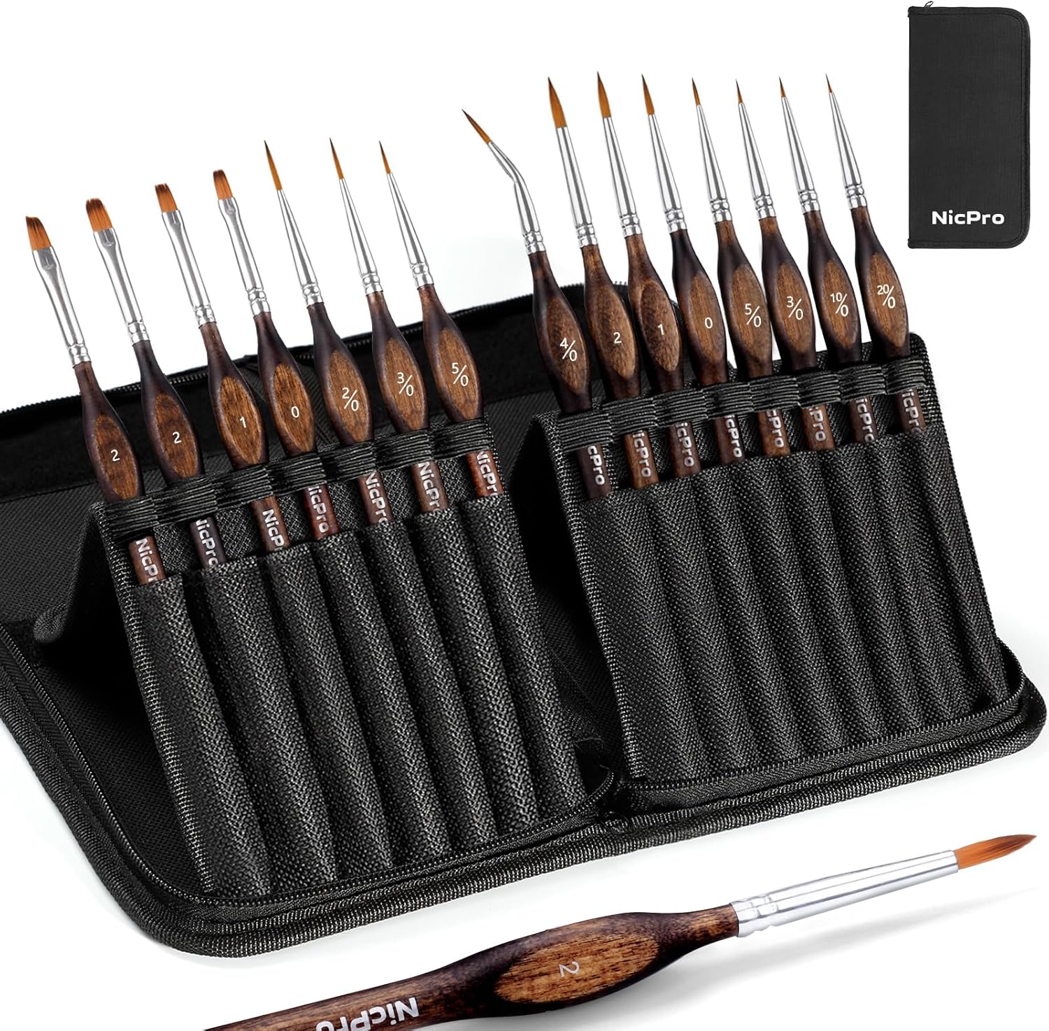 Detalle de Nicpro Miniature Paint Brush Set, 15-Piece