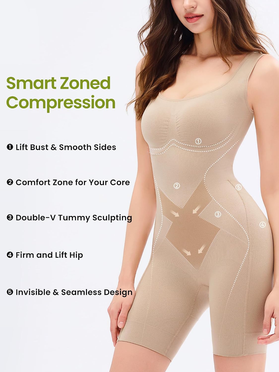 Thumbnail 6 de KKPeople Easy-Off Shapewear Bodysuit with Tummy Control and Seamless Design