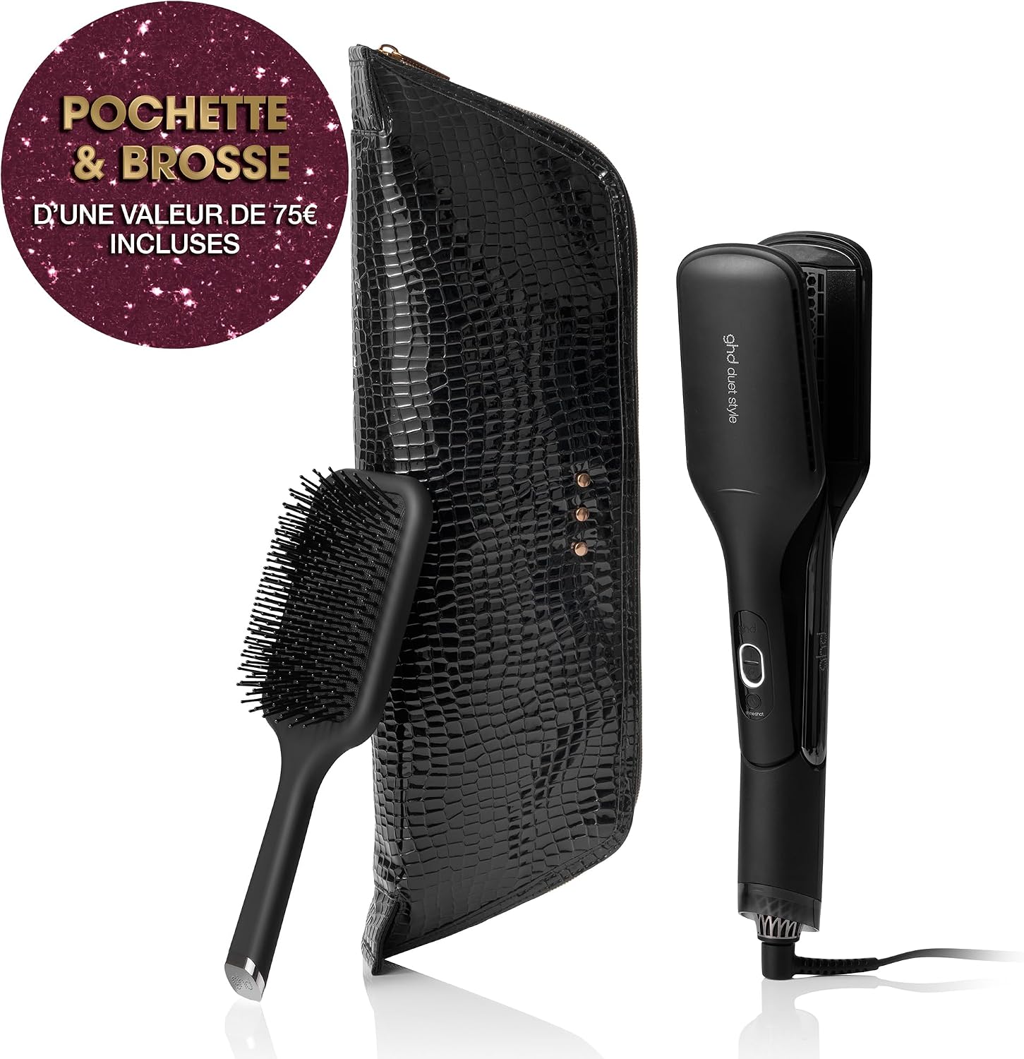 Detalle 2 de ghd Duet Style Coffret – Lisseur Séchant 2-en-1 (Noir) avec Brosse et pochette