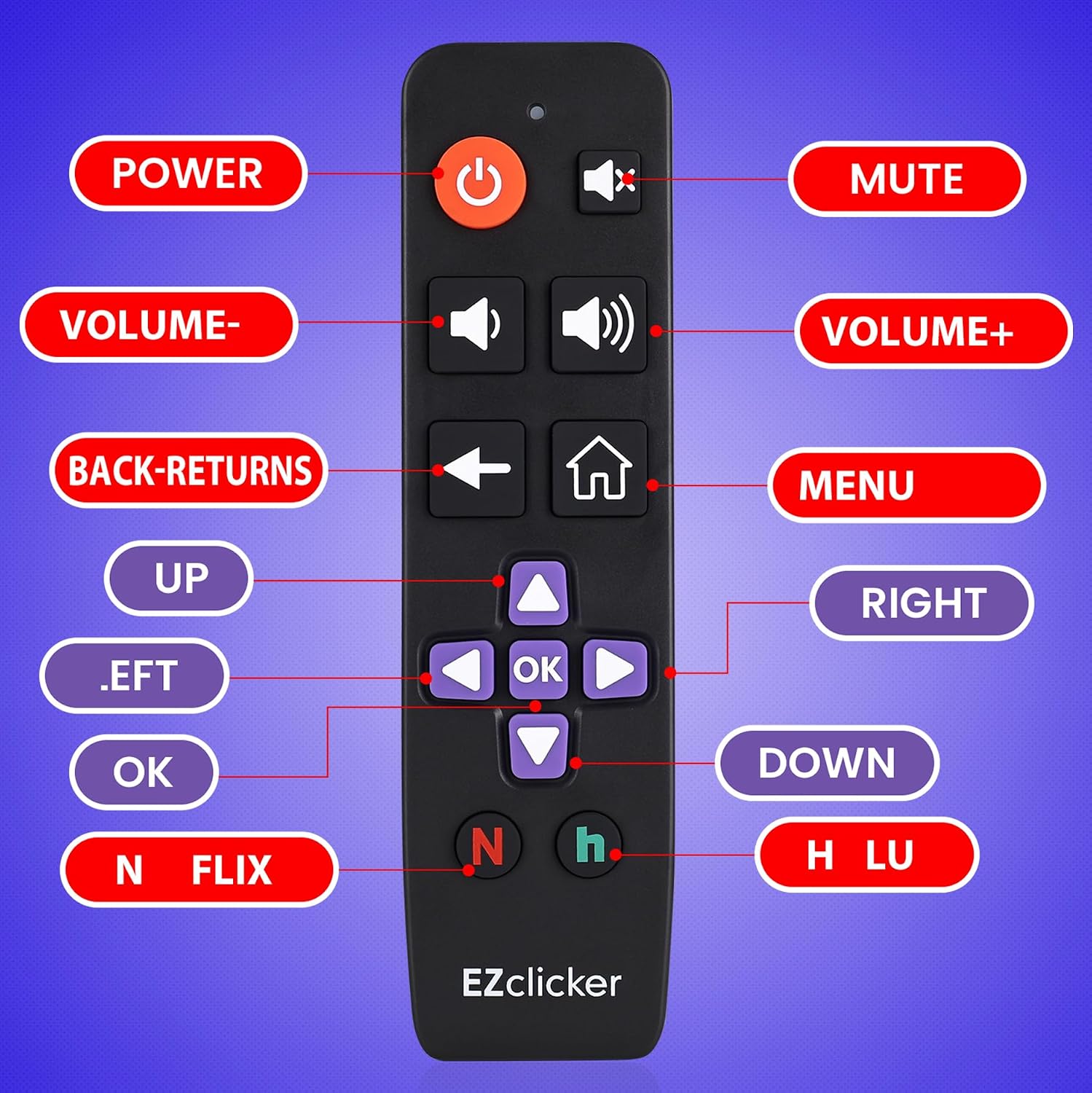 Thumbnail 5 de Roku Replacement TV Remote Big Button with Easy Use