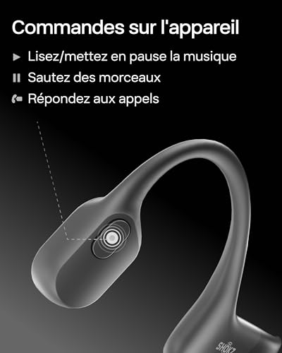 Thumbnail 8 de SHOKZ OpenRun: casque à conduction osseuse noir, autonomie 8 h