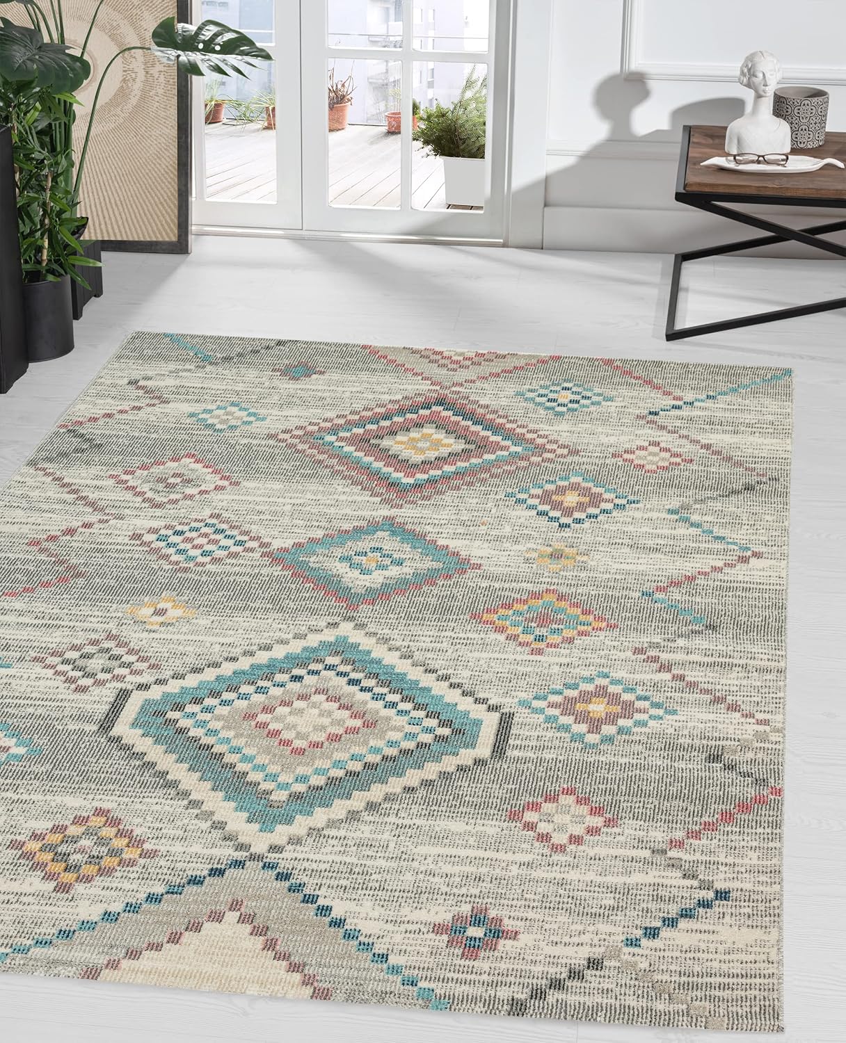 Thumbnail 7 de The Carpet Palma - Alfombra Resistente UV, 120x170 cm, Crema