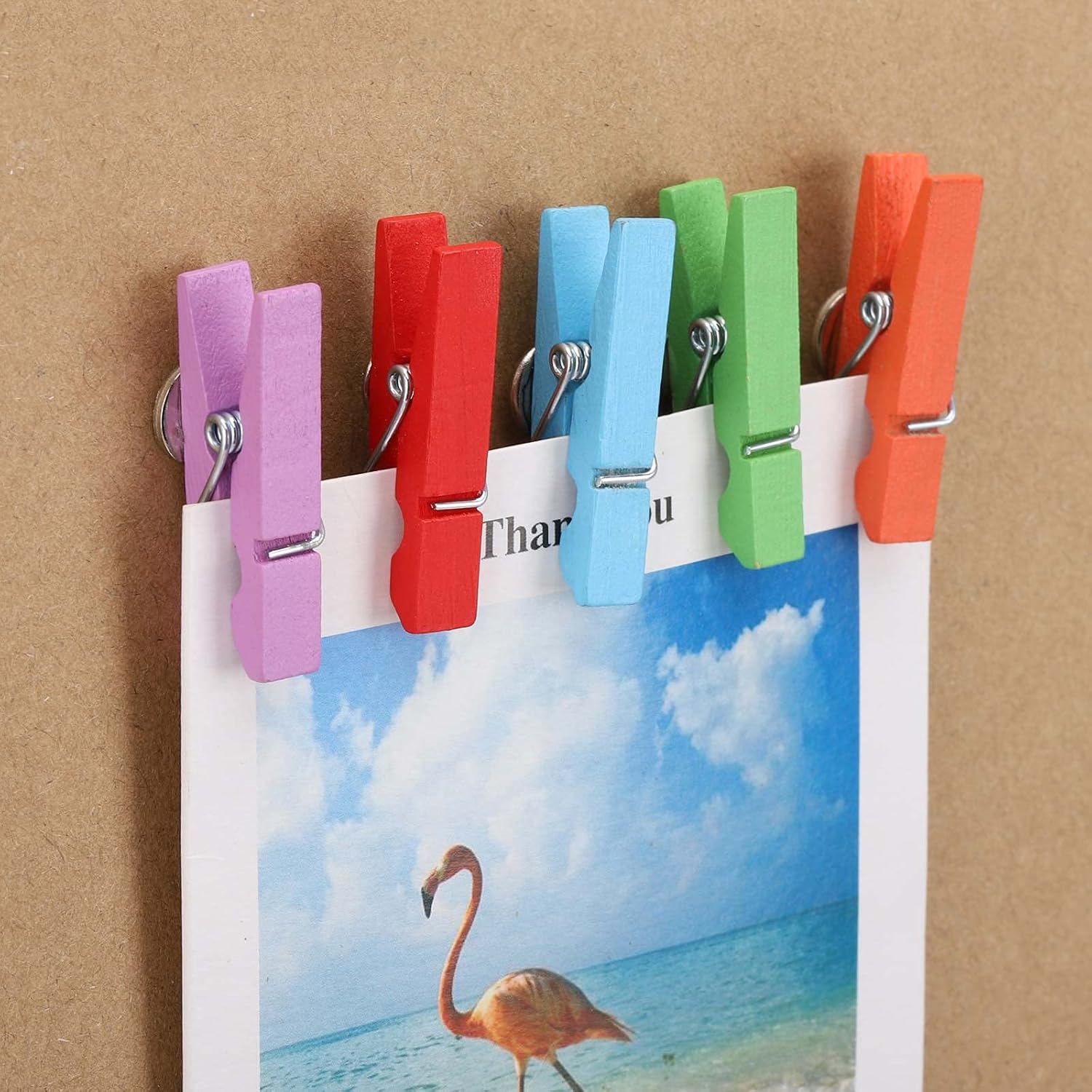 Detalle 2 de acDesign 6344 Colorful Wooden Clip Push Pins, 100-Piece Set