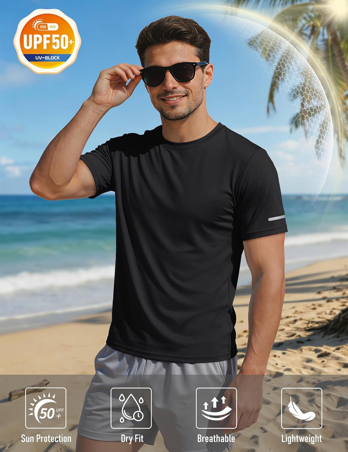 Thumbnail 3 de MAGCOMSEN UPF 50+ Short Sleeve Rash Guard Tee for Men