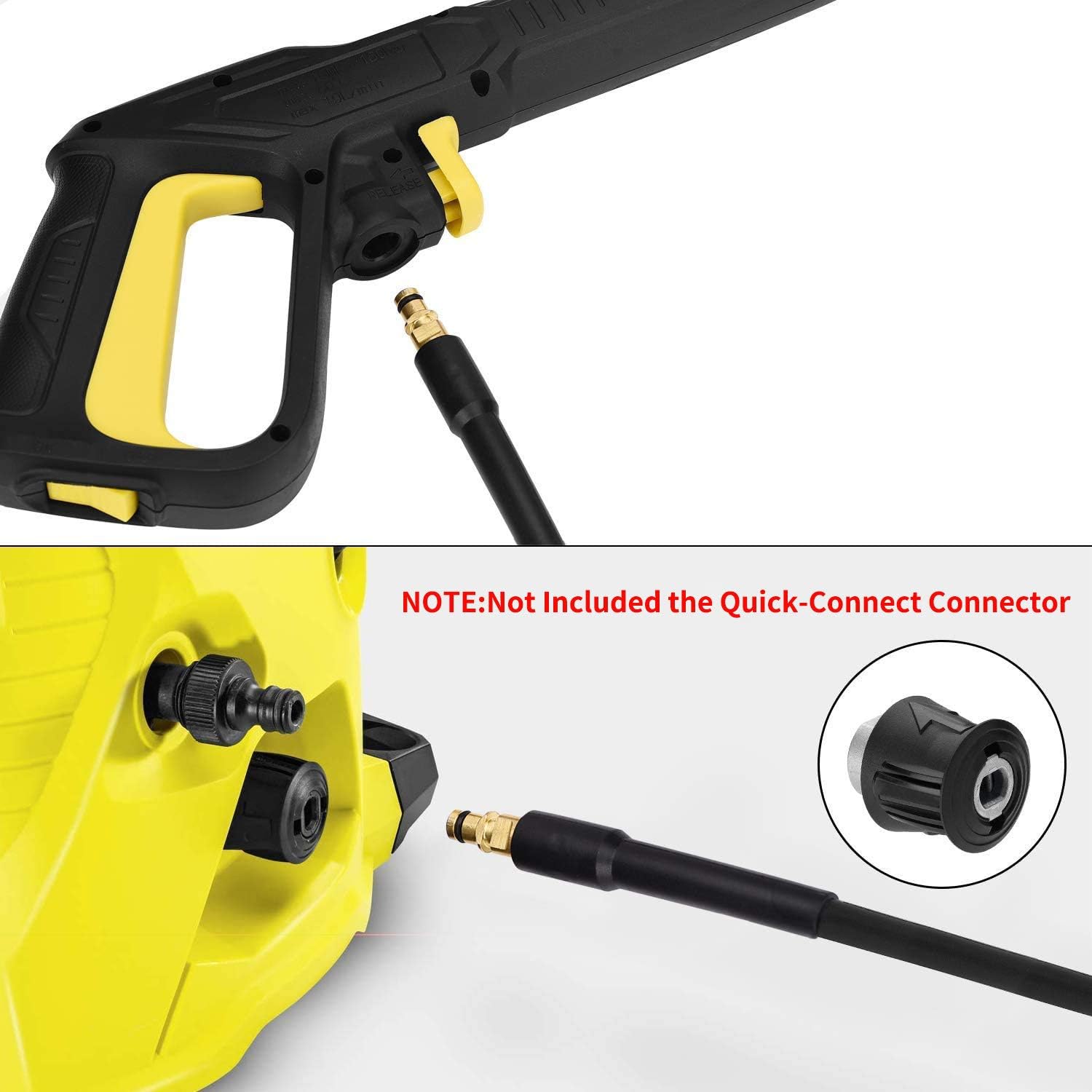Detalle 2 de Colisal 15M High Pressure Replacement Hose Extension for Karcher K Series (K2–K7) with M22 & C-Clip Quick Connector
