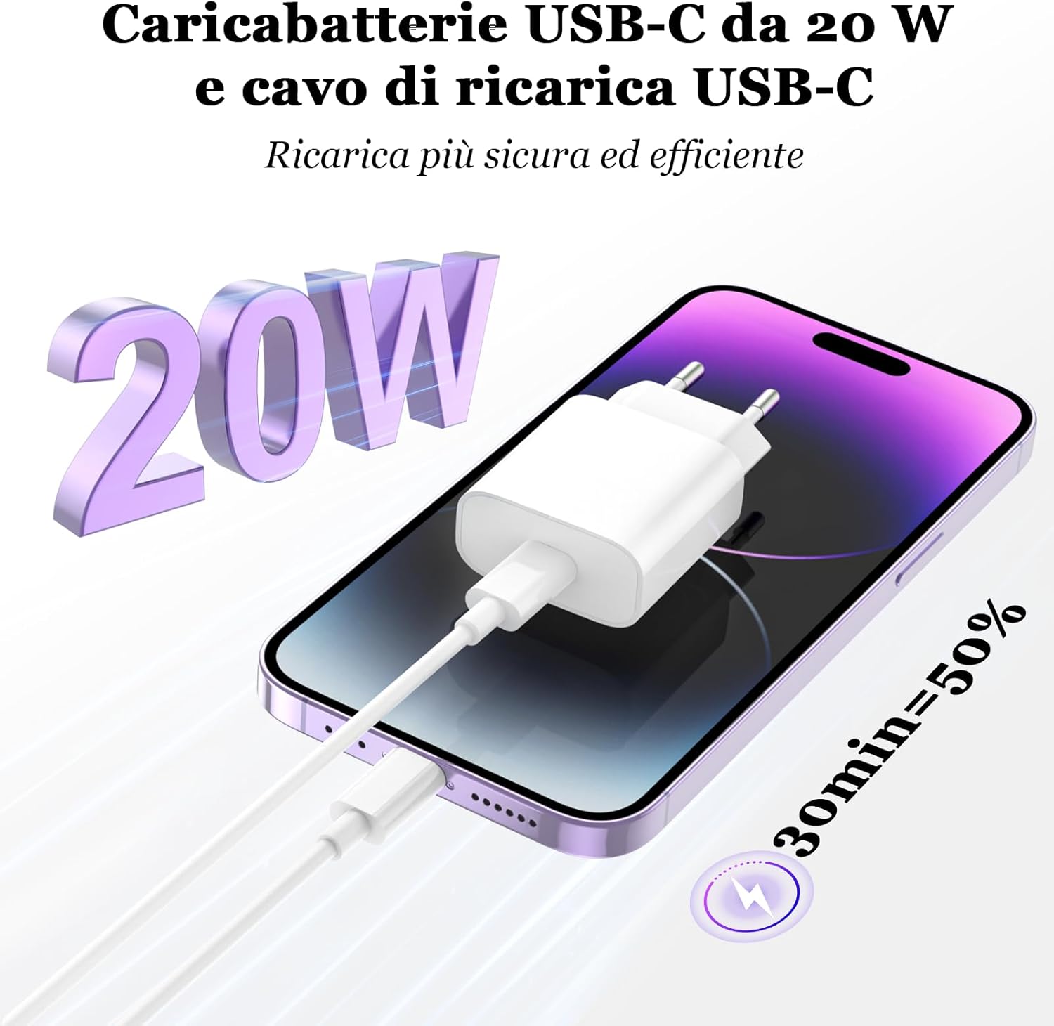 Detalle 2 de BSTOEM Caricatore 20 W USB-C 2pz
