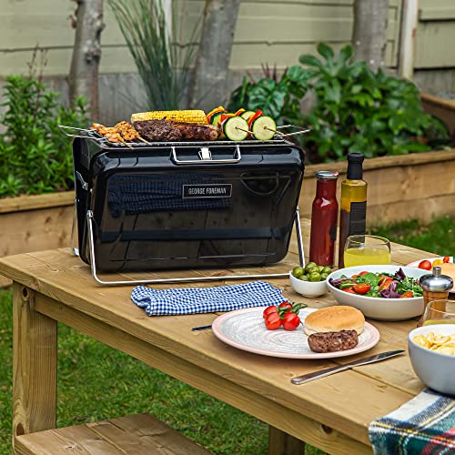 Thumbnail 6 de George Foreman Portable Charcoal BBQ GFPTBBQ1005B: On-The-Go Grilling for 2–3 People