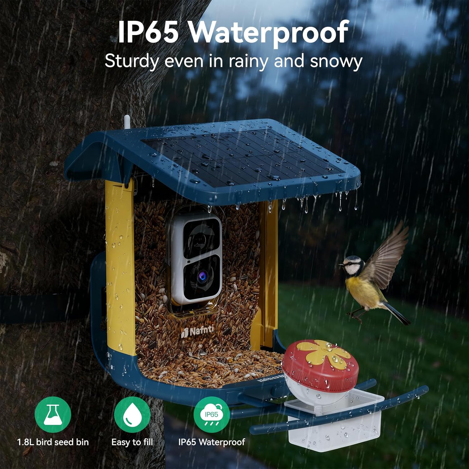 Thumbnail 6 de 2K Bird Feeder with Camera: Solar Powered, AI Bird ID, 1.8L Capacity, IP65 Weatherproof