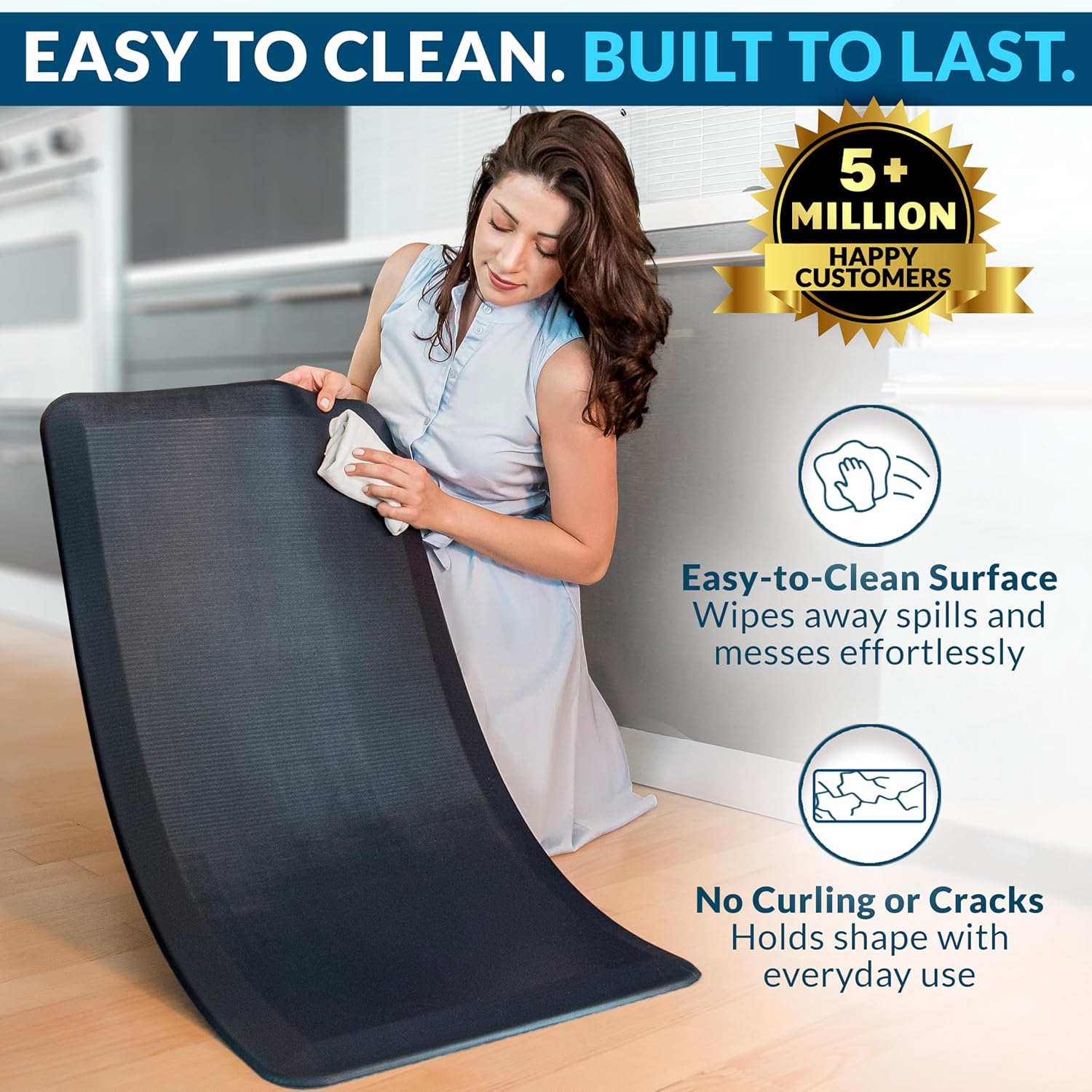 Thumbnail 4 de ComfiLife Anti Fatigue Floor Mat (3/4 Inch Thick) for Kitchen & Standing Desk, 20" x 39" — Black
