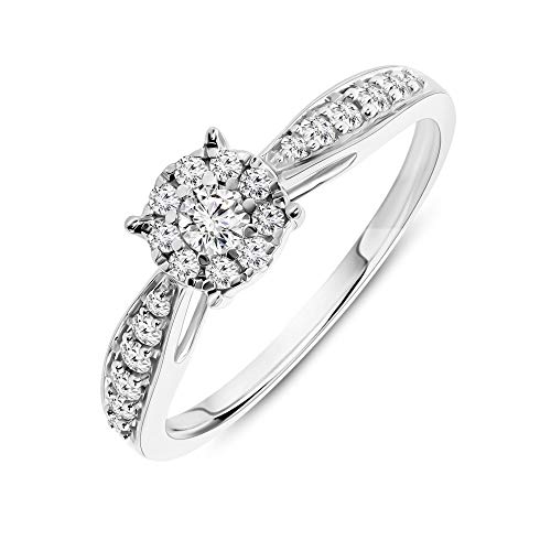 Thumbnail 1 de Miore anillo sortija de compromiso en oro blanco 9K (375) con diamantes talla brillante 0,30 ct