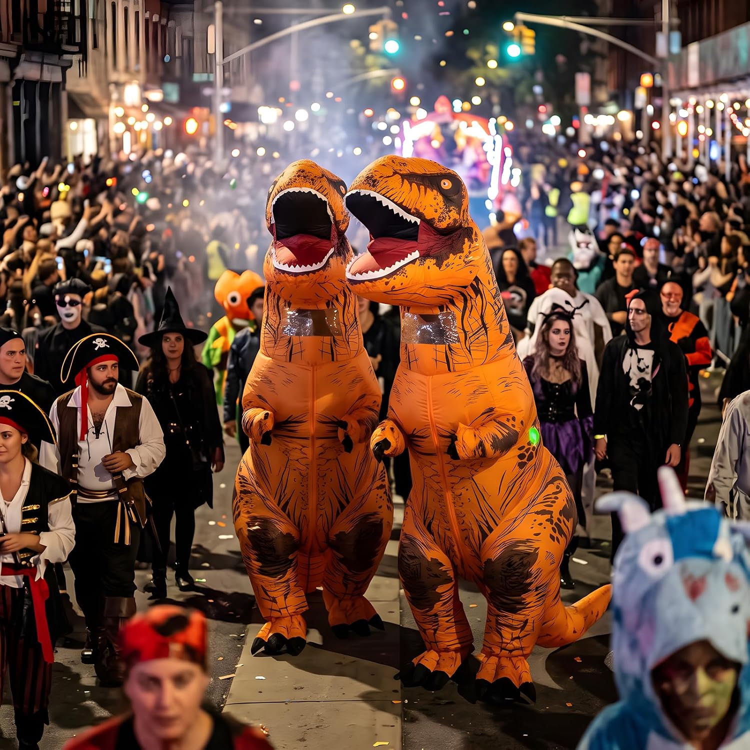 Detalle 2 de Rysotowy Inflatable T-Rex Dinosaur Costume for Adults with Clear Viewing Window