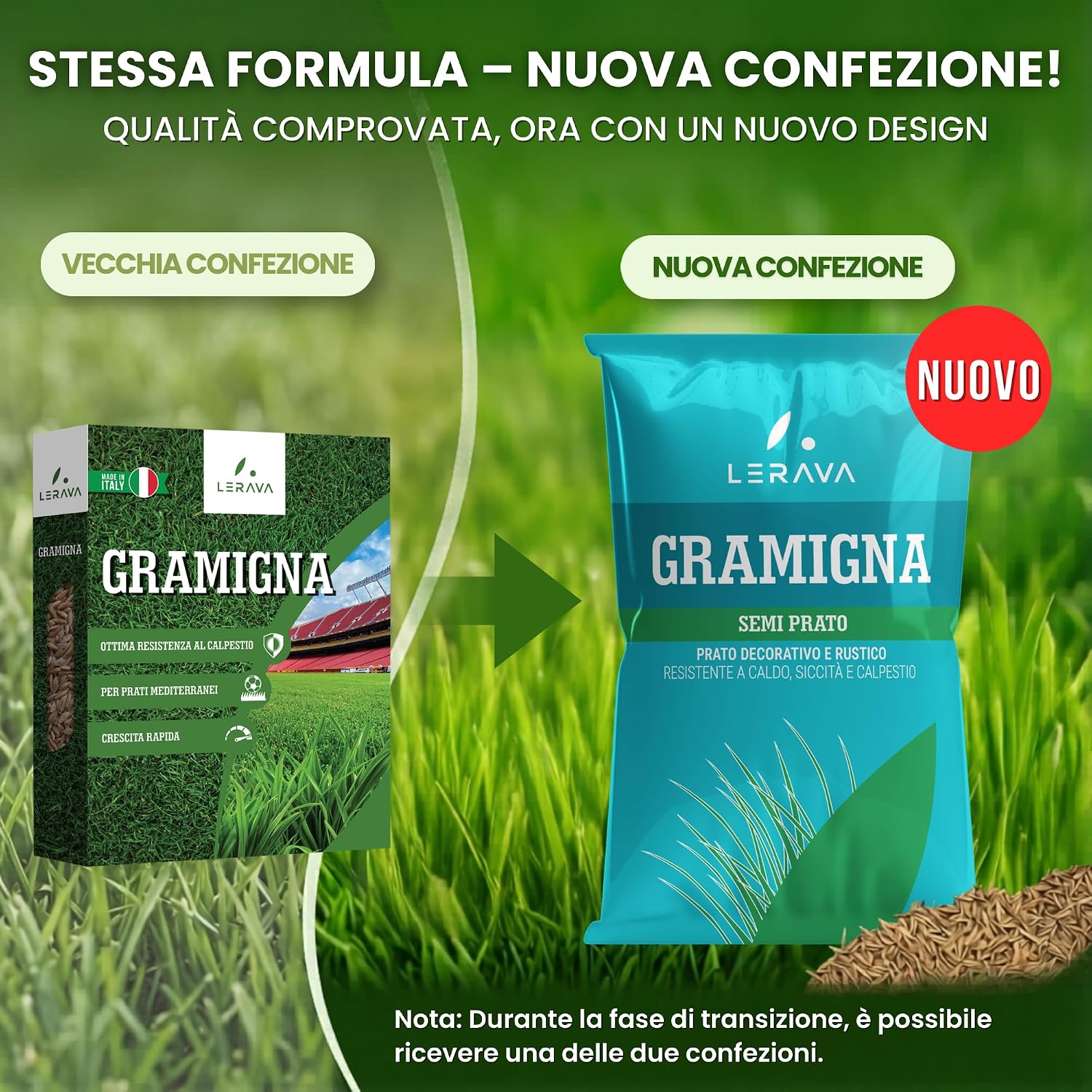 Thumbnail 3 de LERAVA Semi Gramigna per Prato (200 g) – Copertura 20 m², resistenza al calpestio e siccità