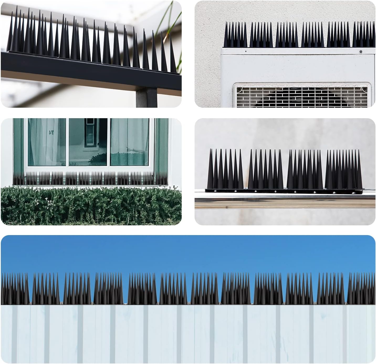 Thumbnail 6 de OFFO HC-BS-912-B11 Bird Spikes, 8 ft Black PP Perch Deterrent