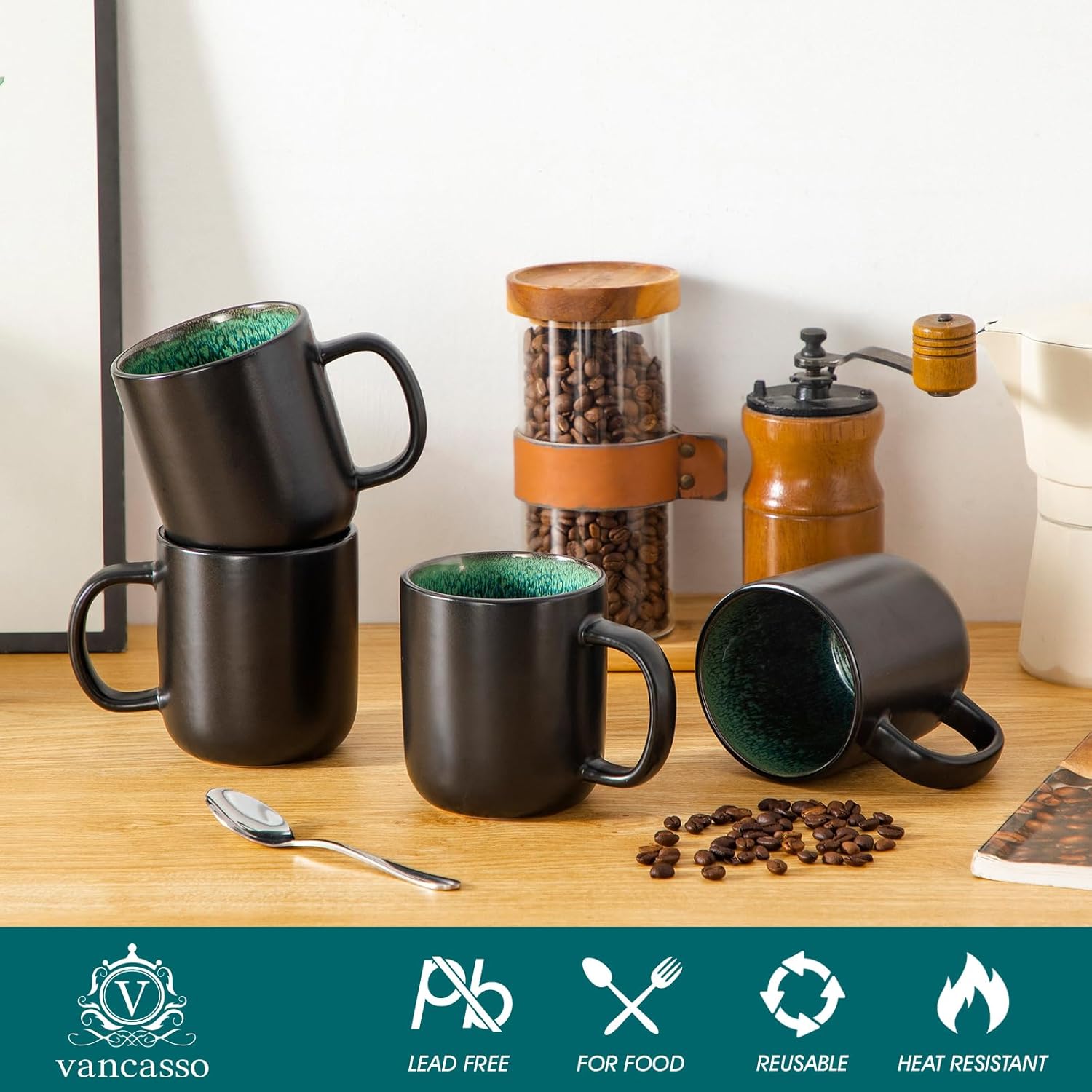 Detalle de vancasso Set de 6 Tazas de Gres 480ml
