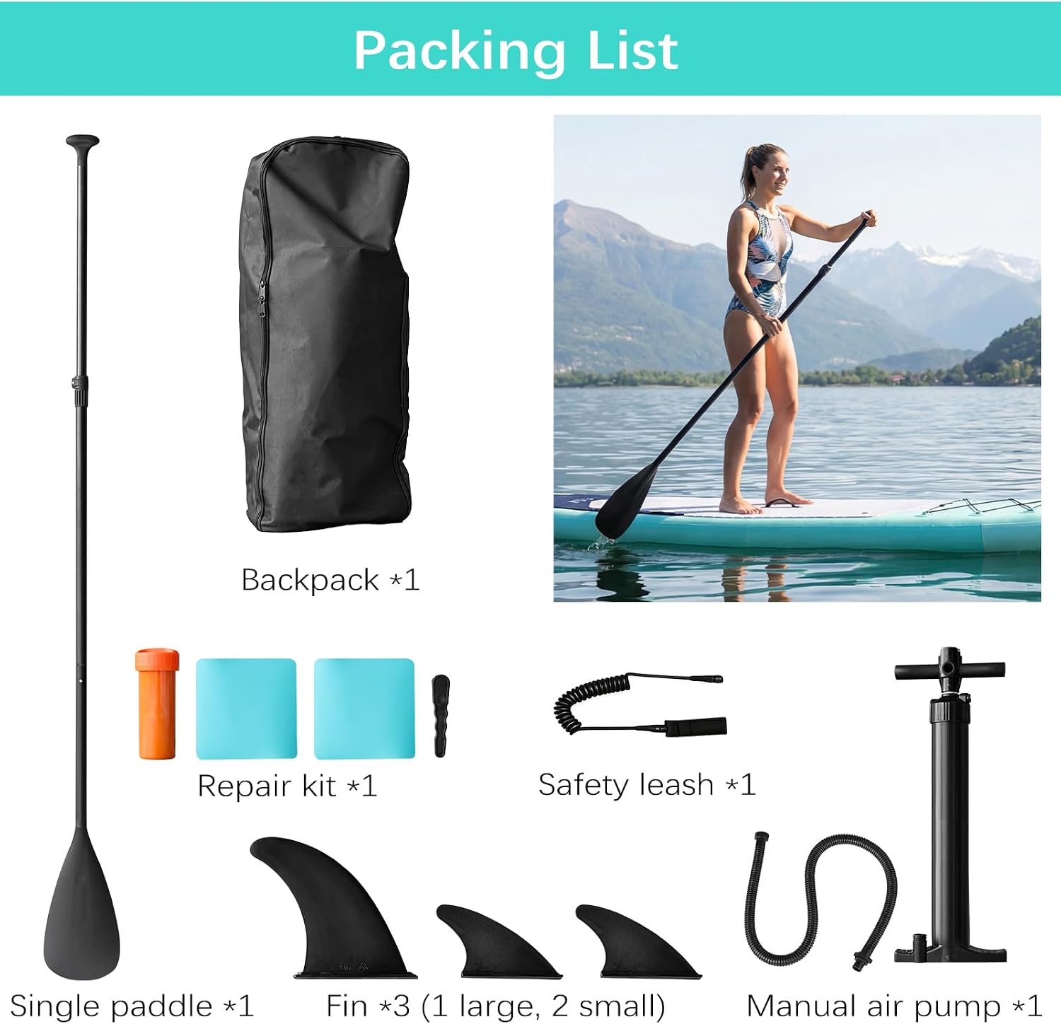 Detalle 2 de Tavola Da Surf Gonfiabile Adulto 320 cm con Accessori: kit completo per SUP versatile