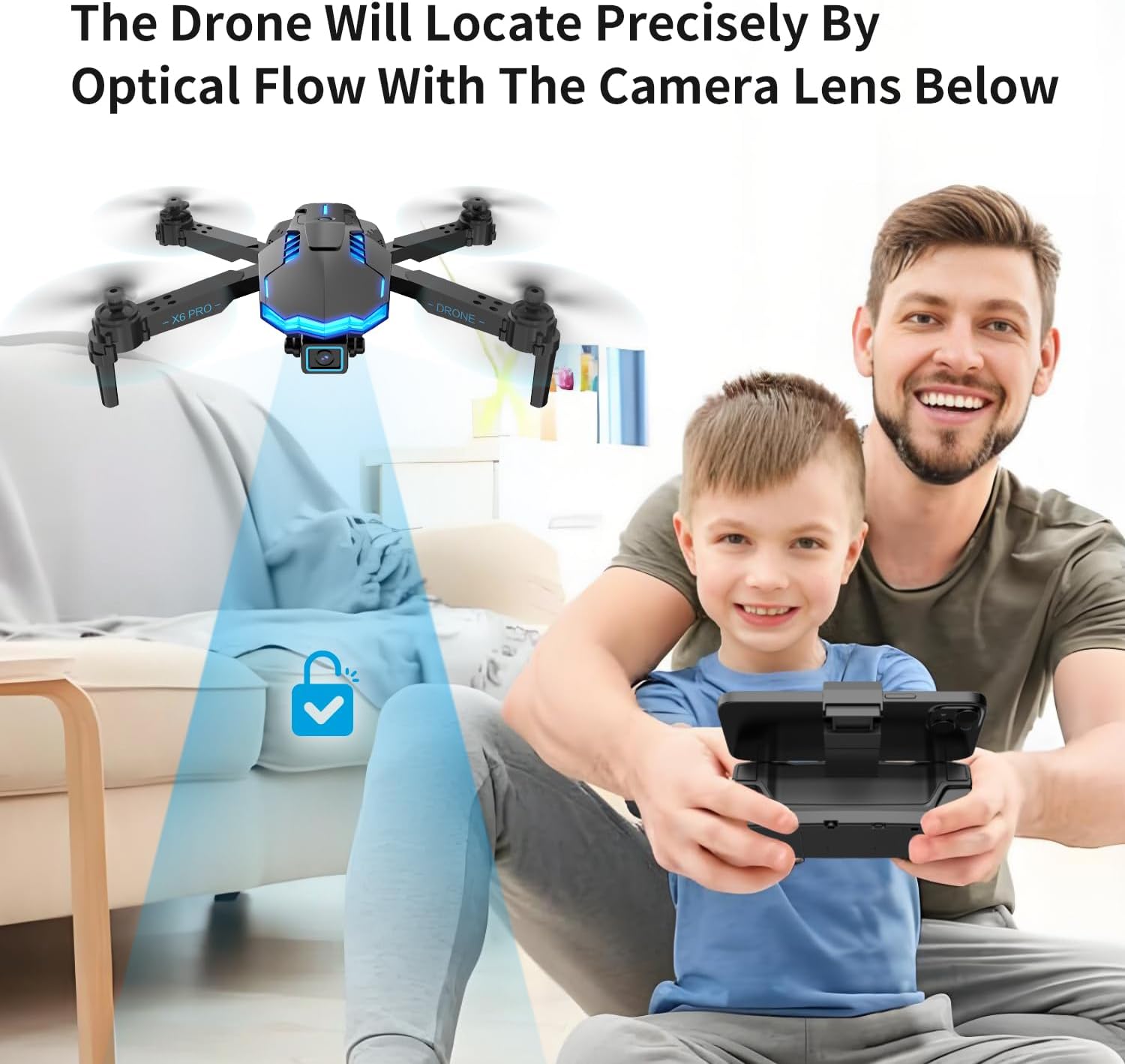Detalle de kononioo Drone con Telecamera HD 1080P, motori brushless e funzione 3D per bambini e ragazzi (Grey)