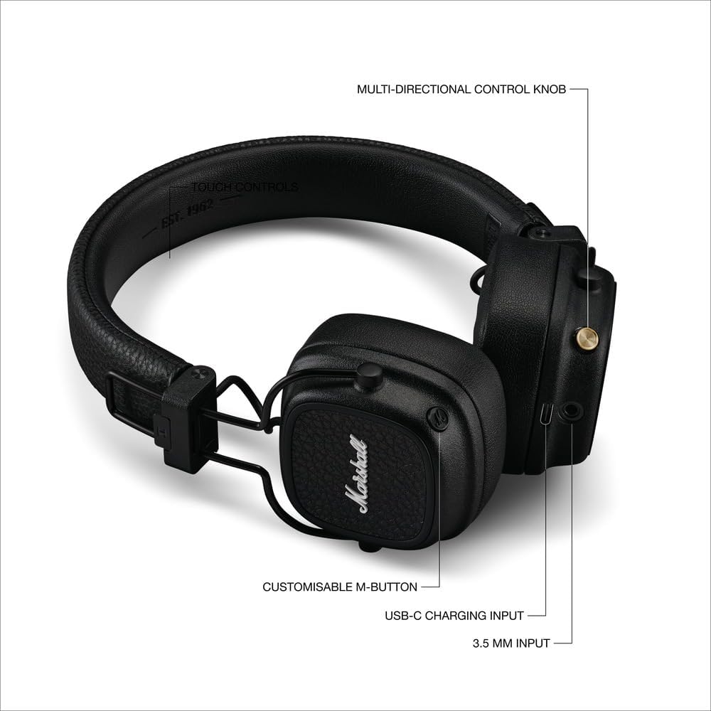 Thumbnail 5 de Marshall Major V On-Ear Wireless Headphones - Black