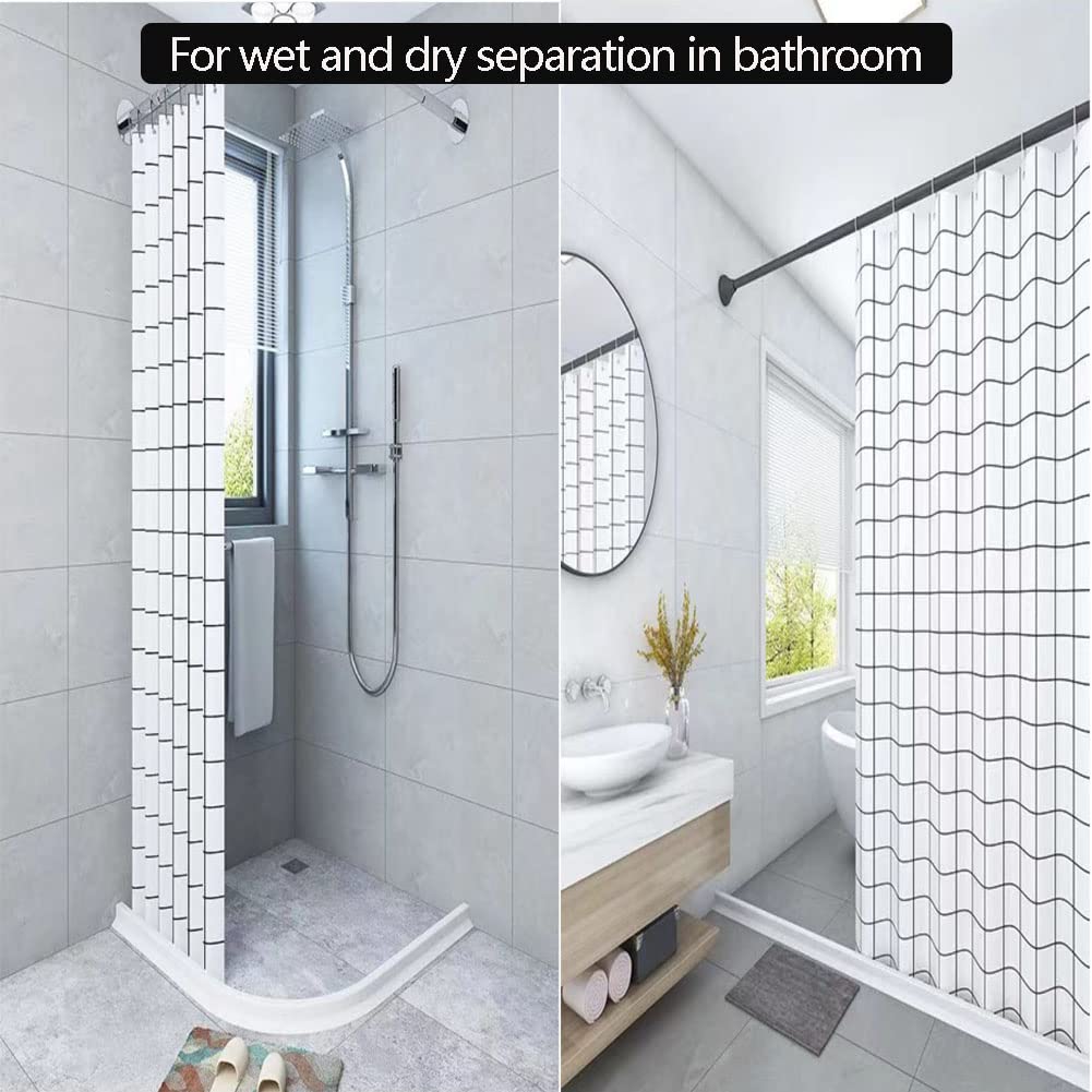Thumbnail 3 de Zayejod 1 L-shaped Shower Threshold Barrier, 2 m, White