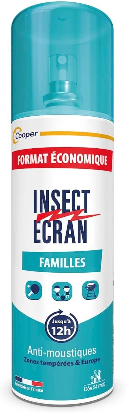 Detalle de Insect Ecran Anti-Moustiques Familles — Spray répulsif 200 ml, efficacité jusqu’à 6 heures