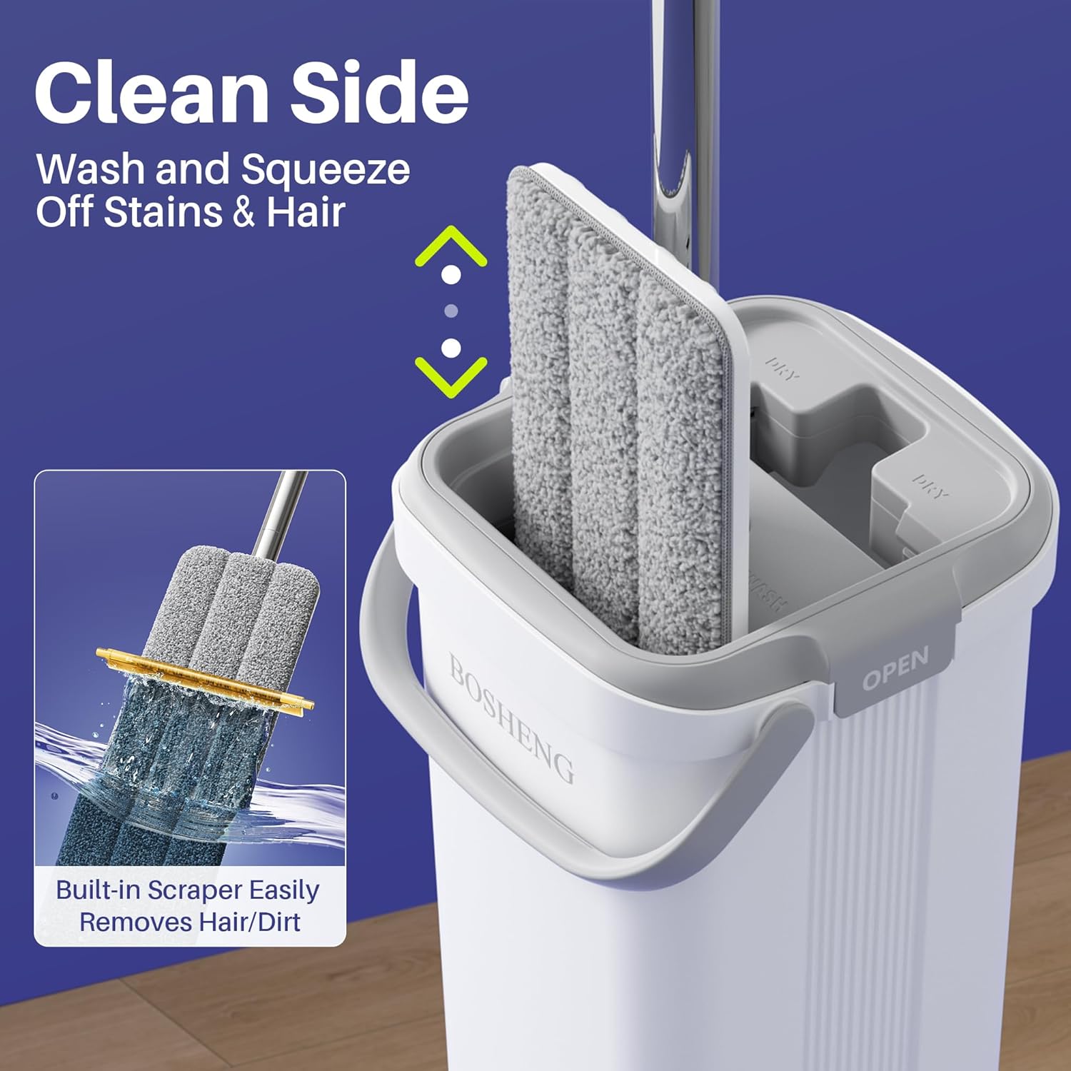 Detalle 2 de BOSHENG Mop and Bucket Set 60" extensible handle