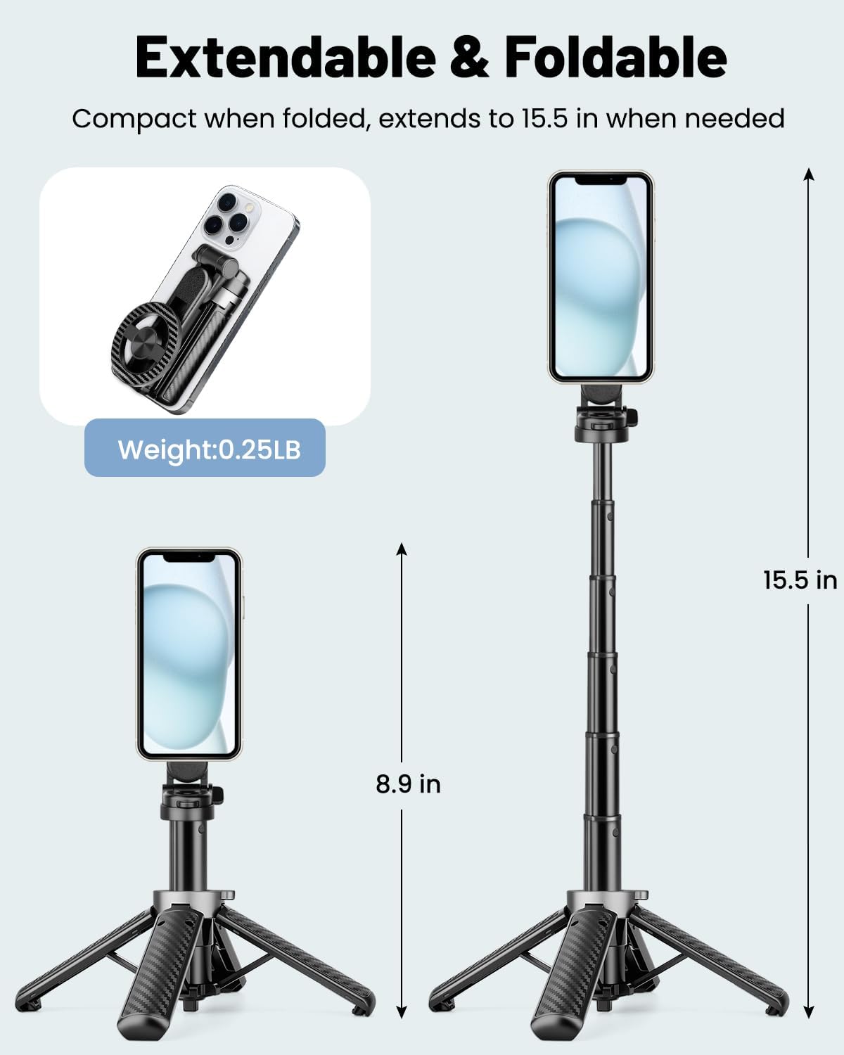 Thumbnail 4 de Victiv Magnetic Selfie Stick for iPhone (Mini Portable 4-in-1) with Magsafe Tripod & Remote