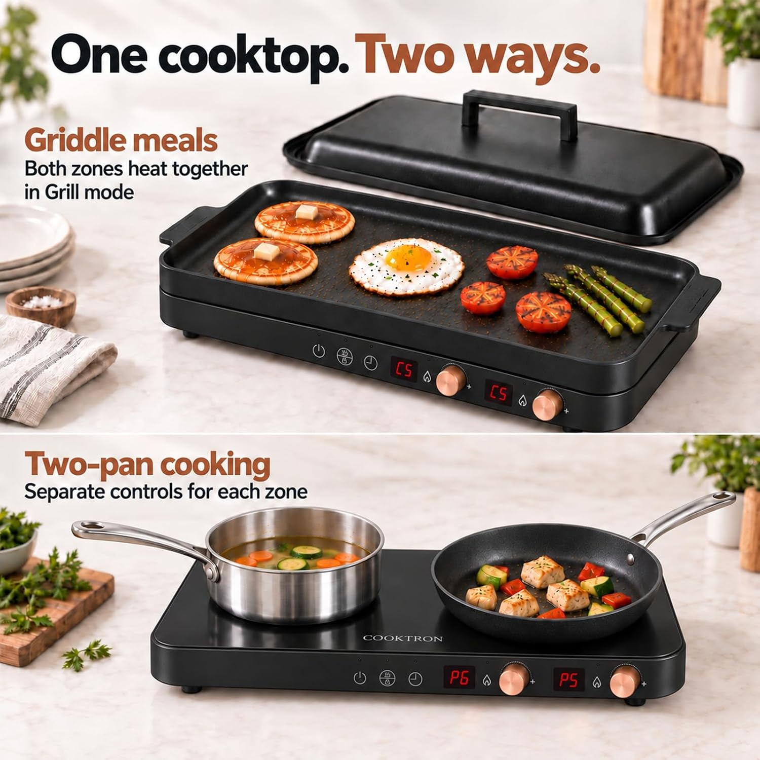 Detalle 2 de COOKTRON Portable Induction Cooktop 1800W