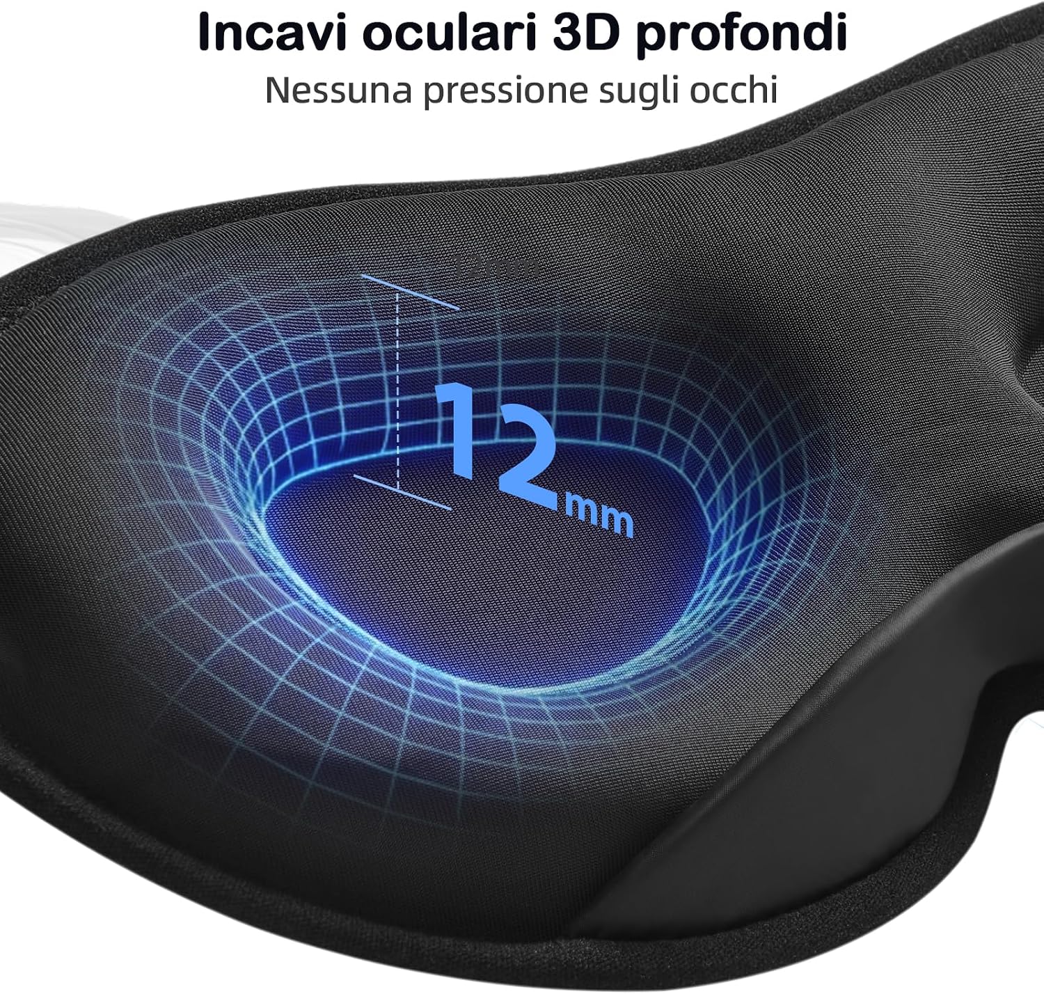 Thumbnail 4 de INNELO Mascherina per Dormire Ponderata Migliorata: comfort 3D, oscuramento totale e peso calibrato per sonno profondo
