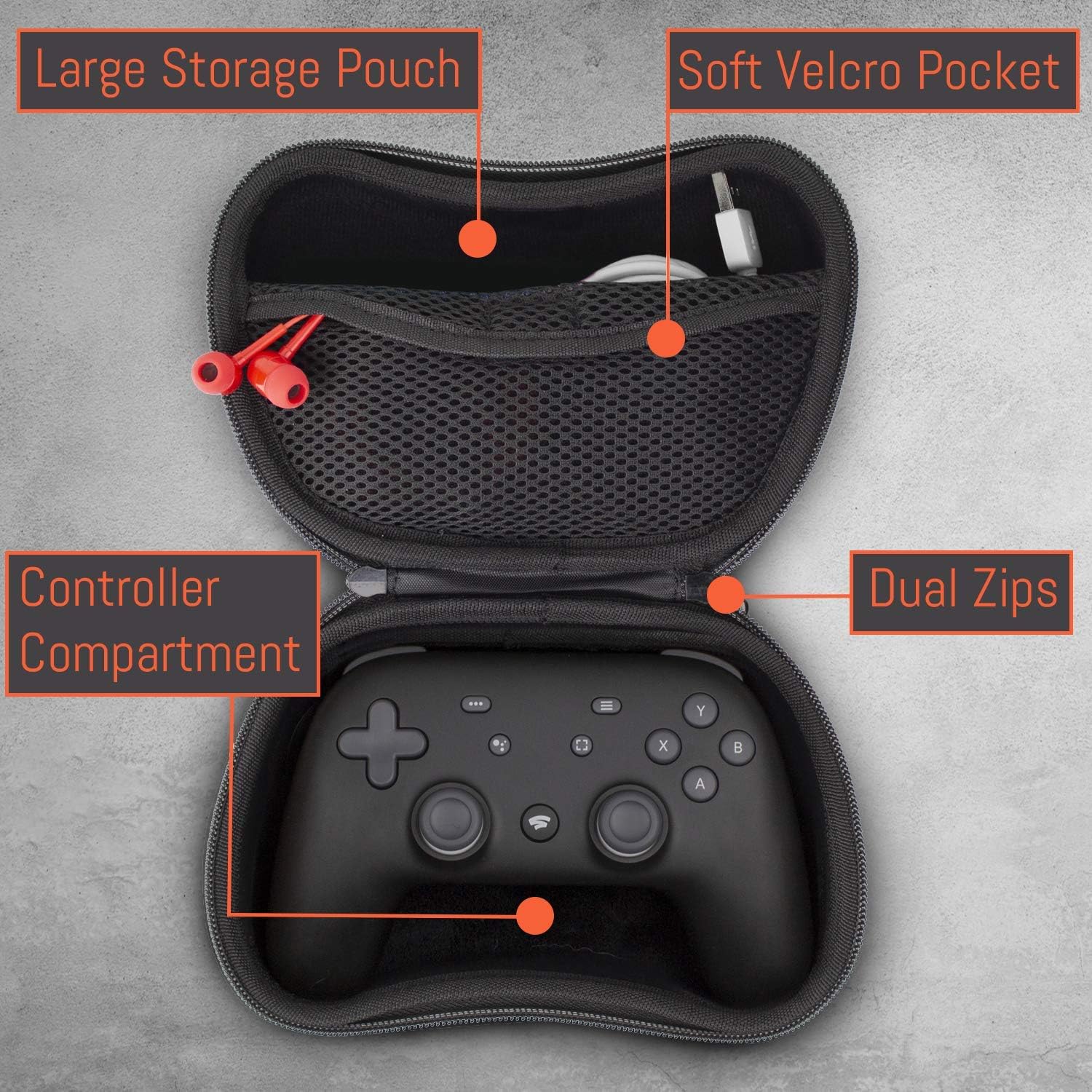 Detalle 2 de Orzly Case for Google Stadia Controller protective case